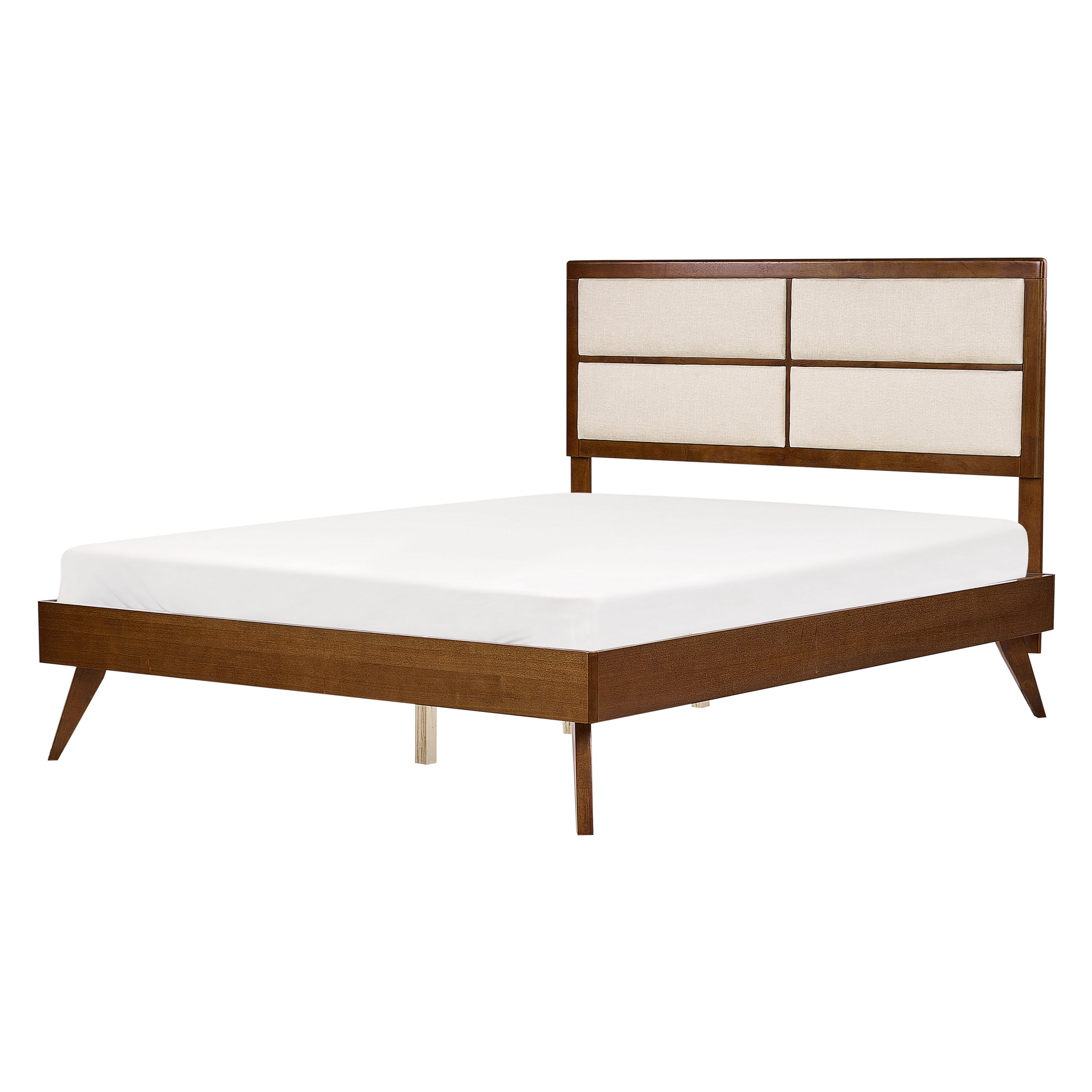 Bed hout donkerbruin/beige 160 x 200 cm POISSY