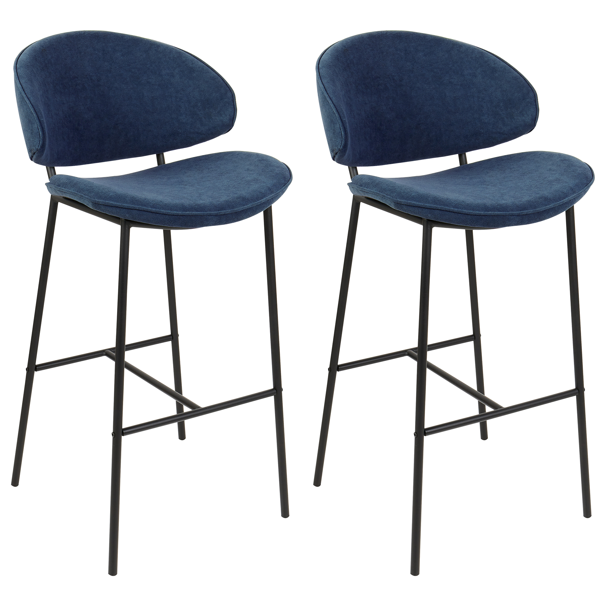 Barkruk Set van 2 Stof Marineblauw KIANA