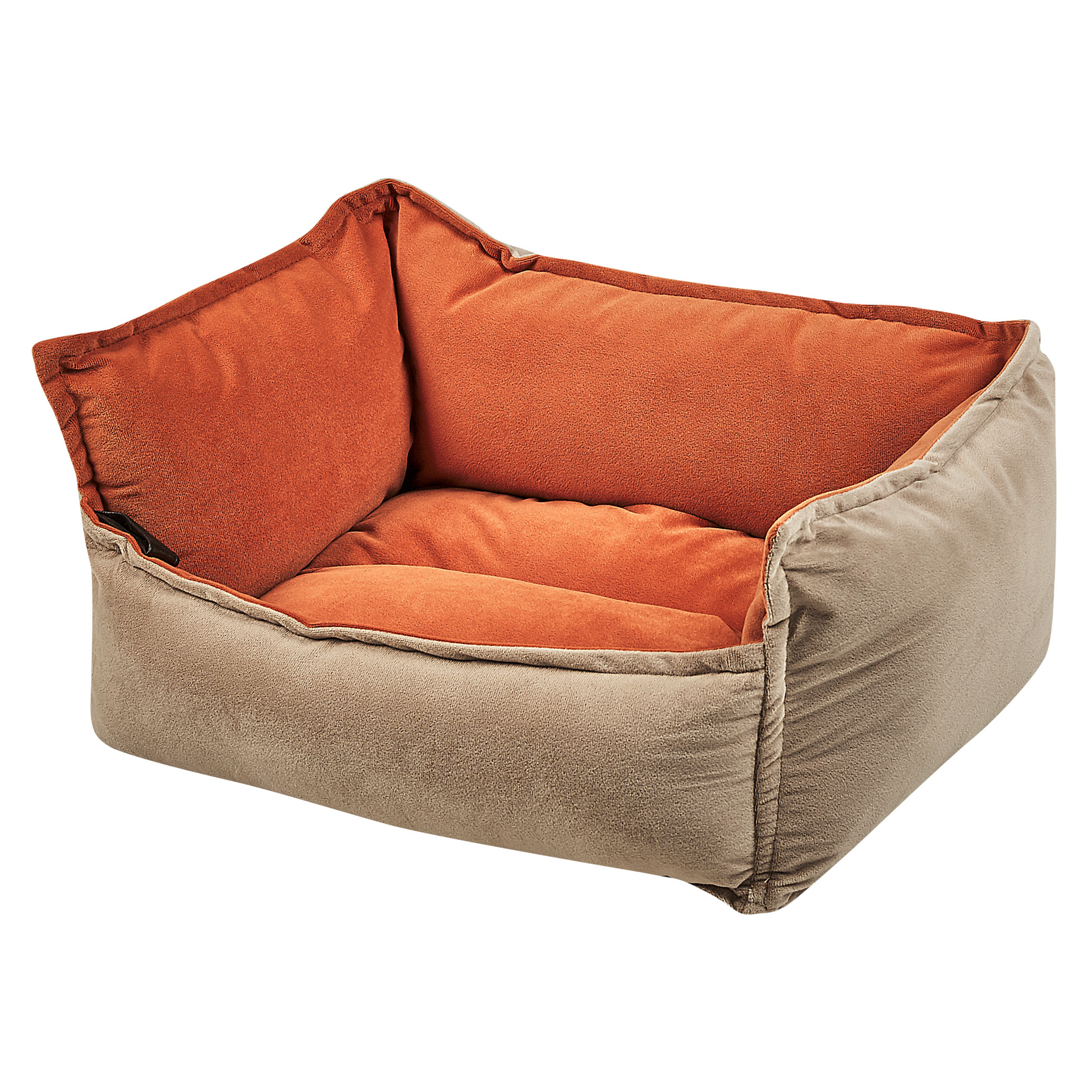 Dierenmand omkeerbaar fluweel oranje/beige 50 x 35 cm IZMIR