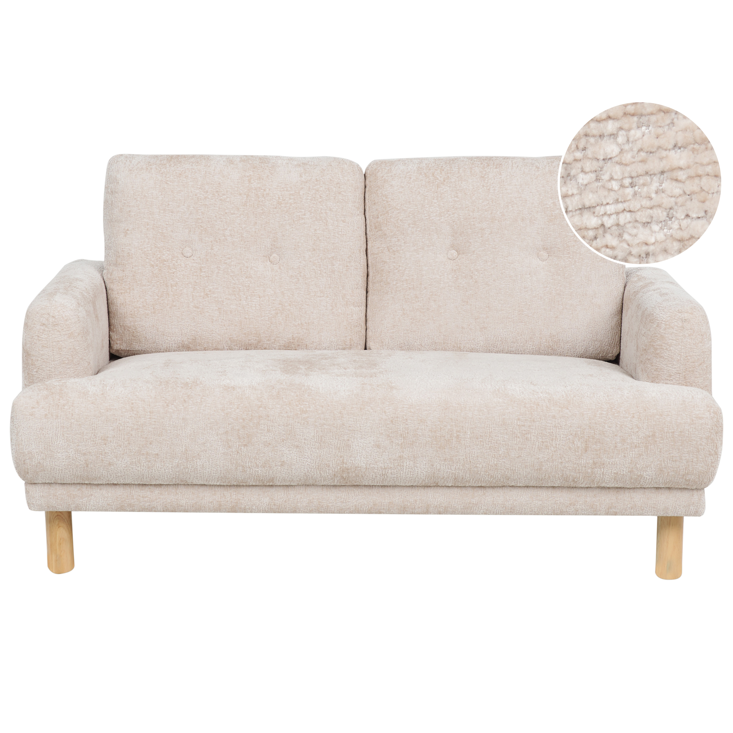 Tweezitsbank bouclé beige TUVE