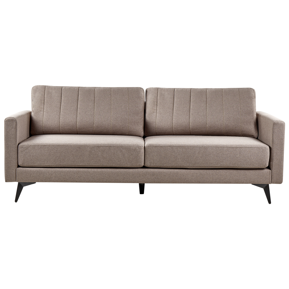 Image of Divano a 3 posti in tessuto Marrone chiaro Soggiorno Stile moderno Gambe in metallo