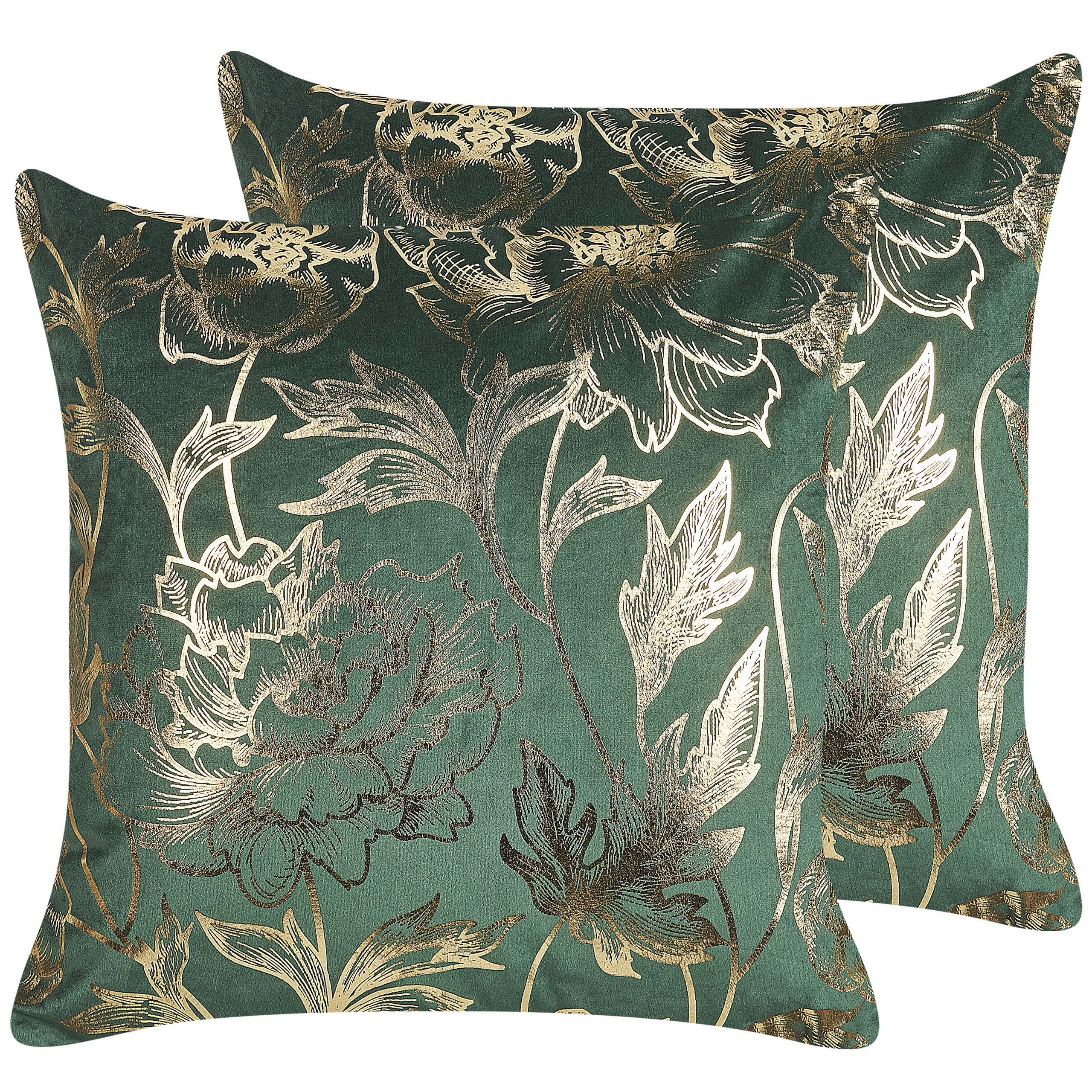 Set van 2 kussens Fluweel Smaragdgroen DAFFODIL 45 x 45 cm
