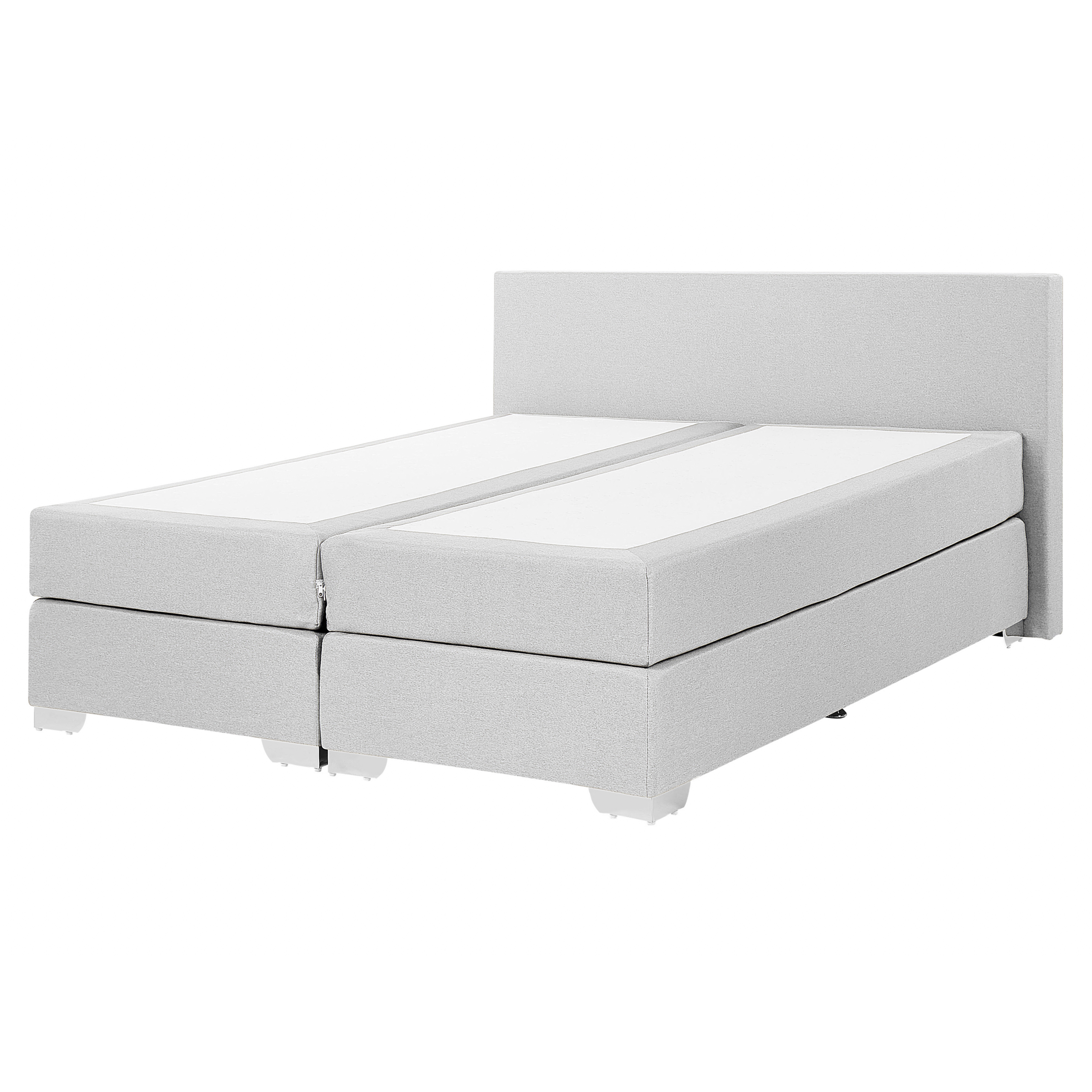 Boxspring stof lichtgrijs 160 x 200 cm PRESIDENT
