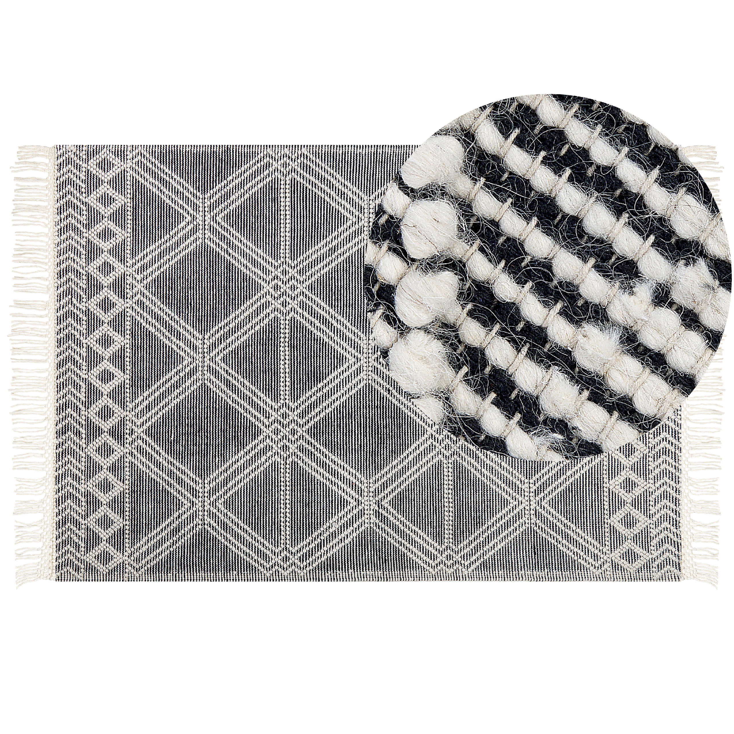 Vloerkleed wol grijs/creme 160 x 230 cm TOPRAKKALE