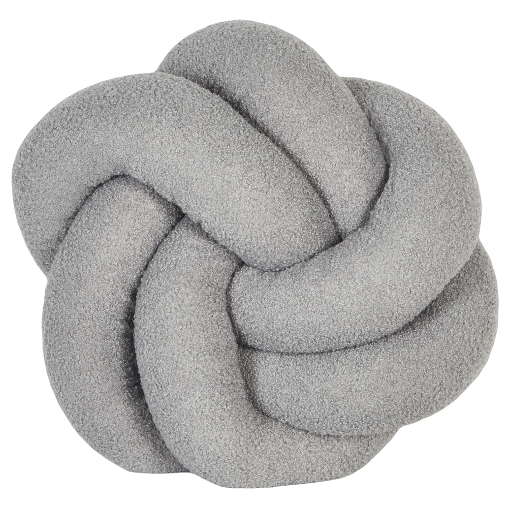 Image of Cuscino decorativo Grigio Boucle a Nodo 45 x 45 cm Accessori decorativi