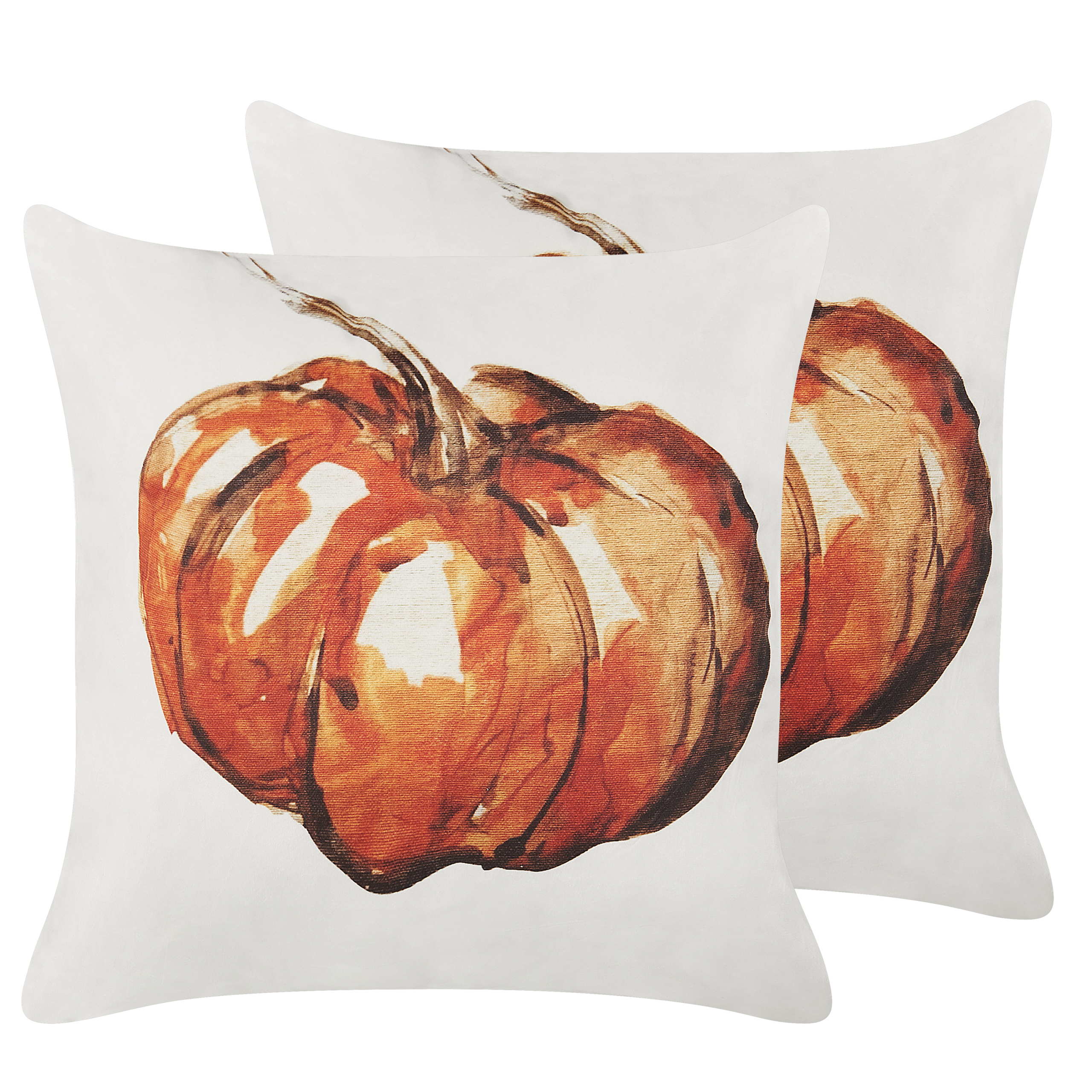 Set van 2 kussens Fluweel Beige CURBITA 45 x 45 cm
