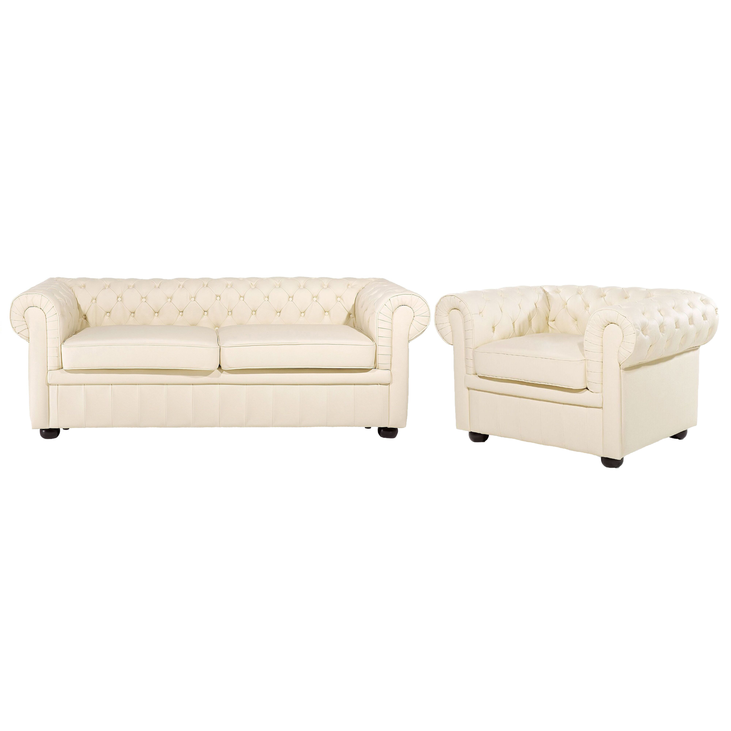 Bankenset leer crème CHESTERFIELD