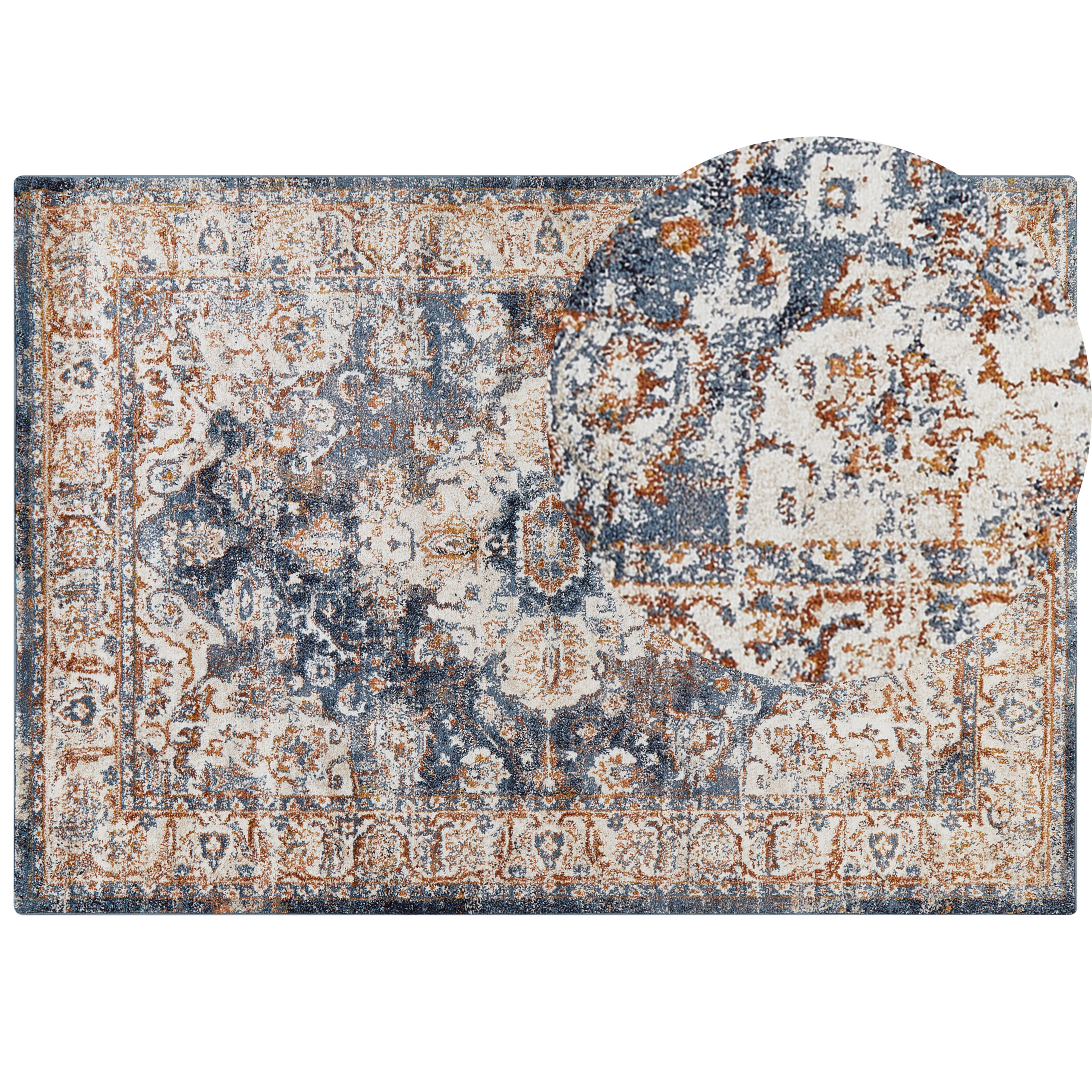 Vloerkleed polypropyleen beige/blauw 160 x 230 cm DVIN