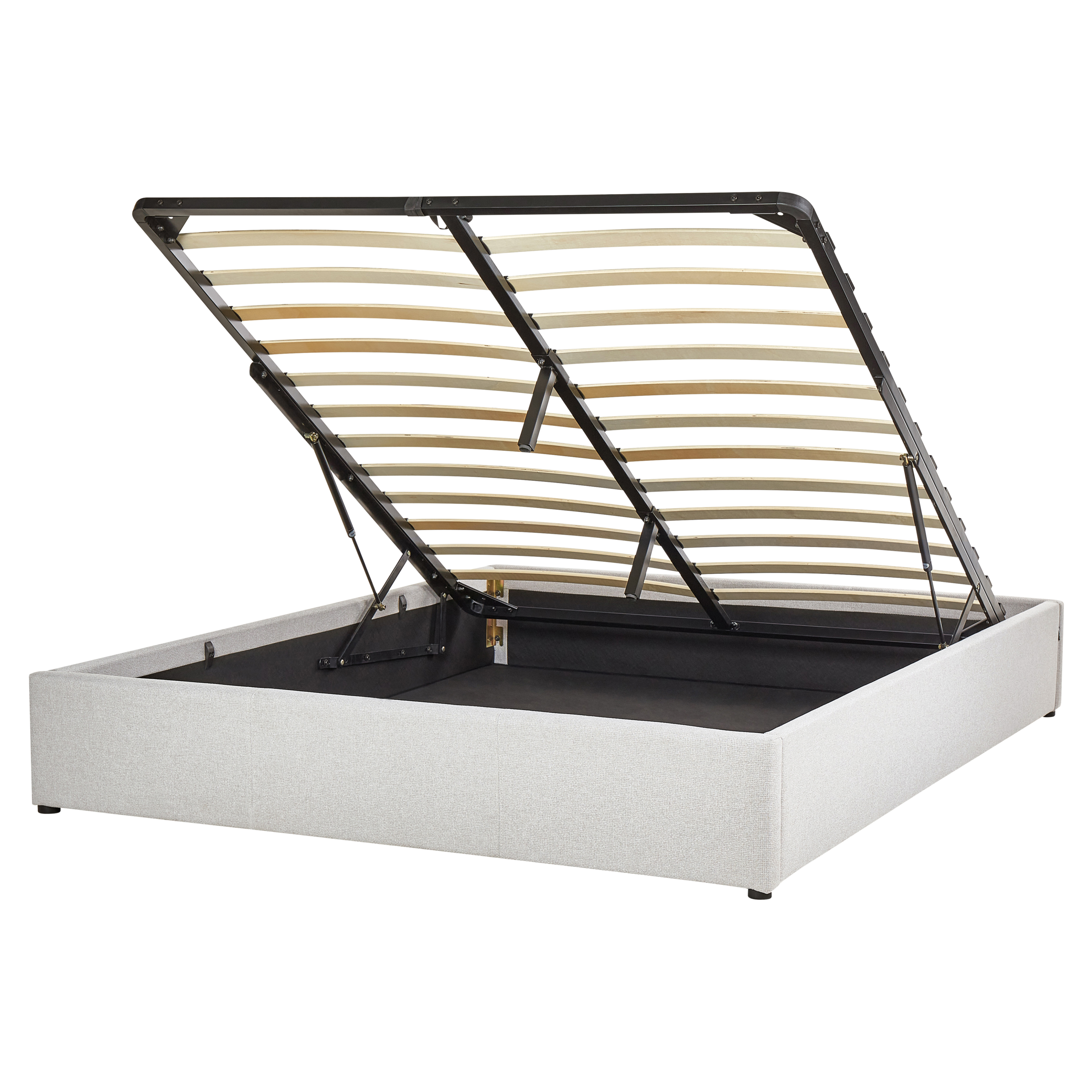 Bed met opbergruimte stof lichtgrijs 160 x 200 cm DINAN