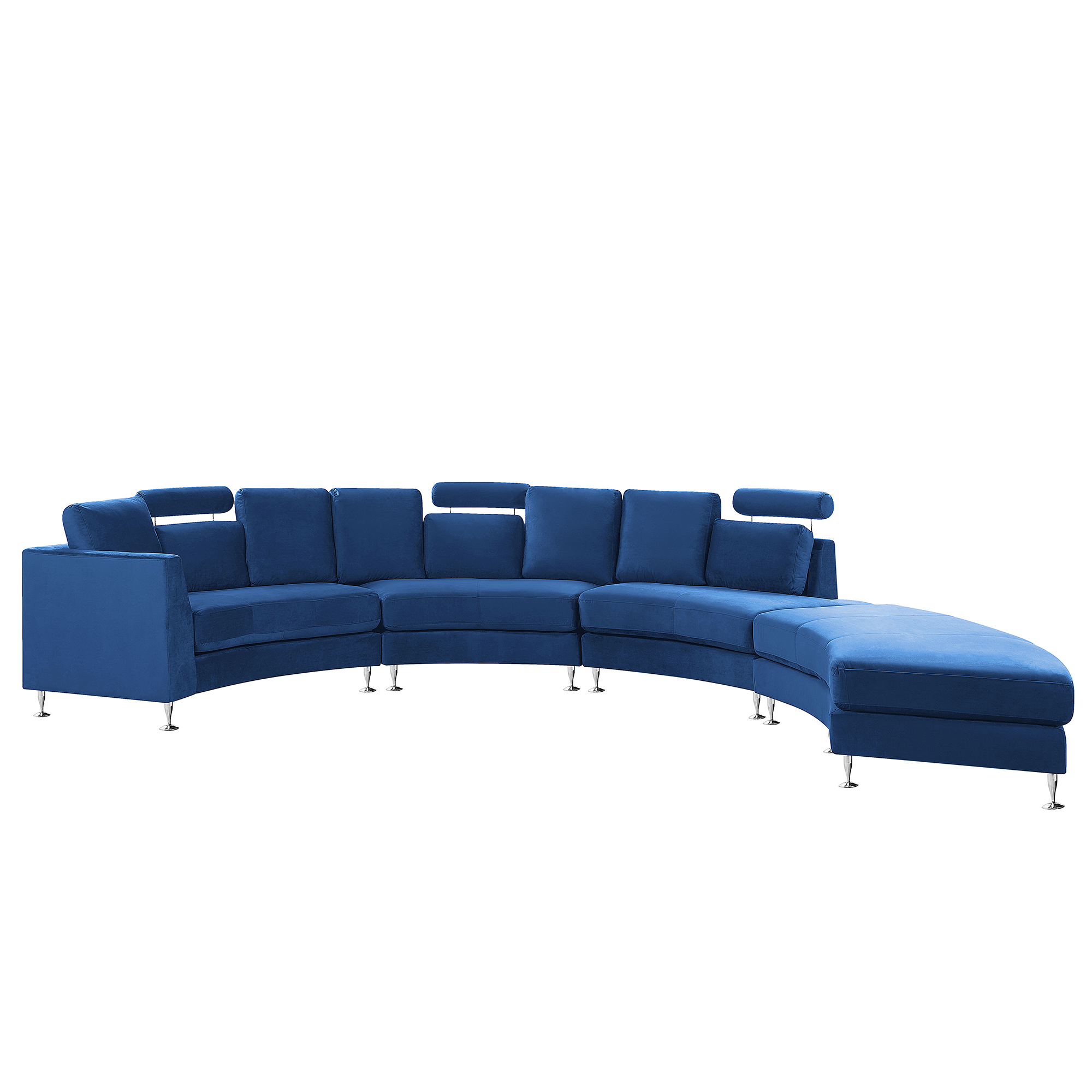 Modulaire bank halfrond fluweel donkerblauw ROTUNDE