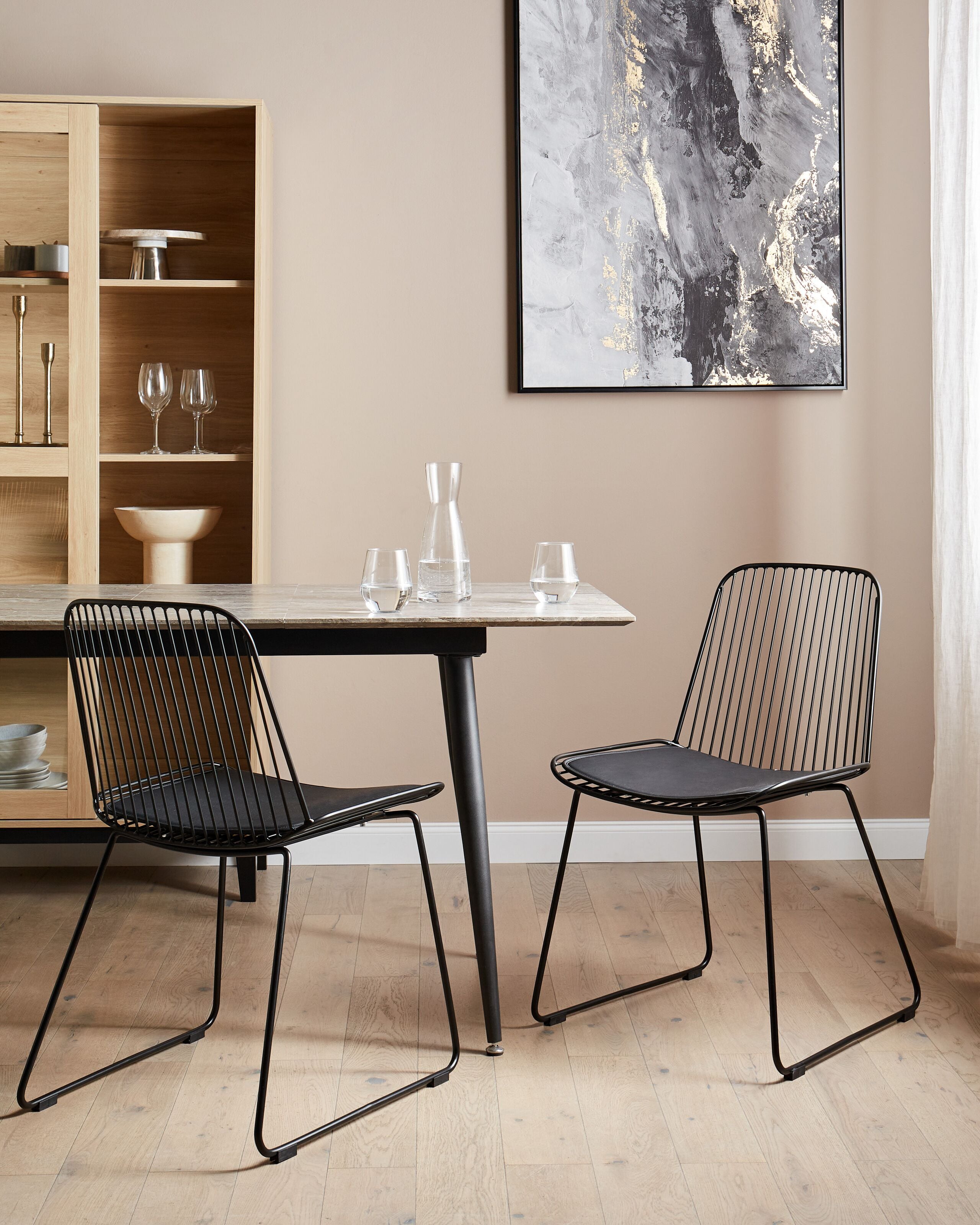 Scaun dining - Set de 2 scaune dining PENSACOLA Metal Negru