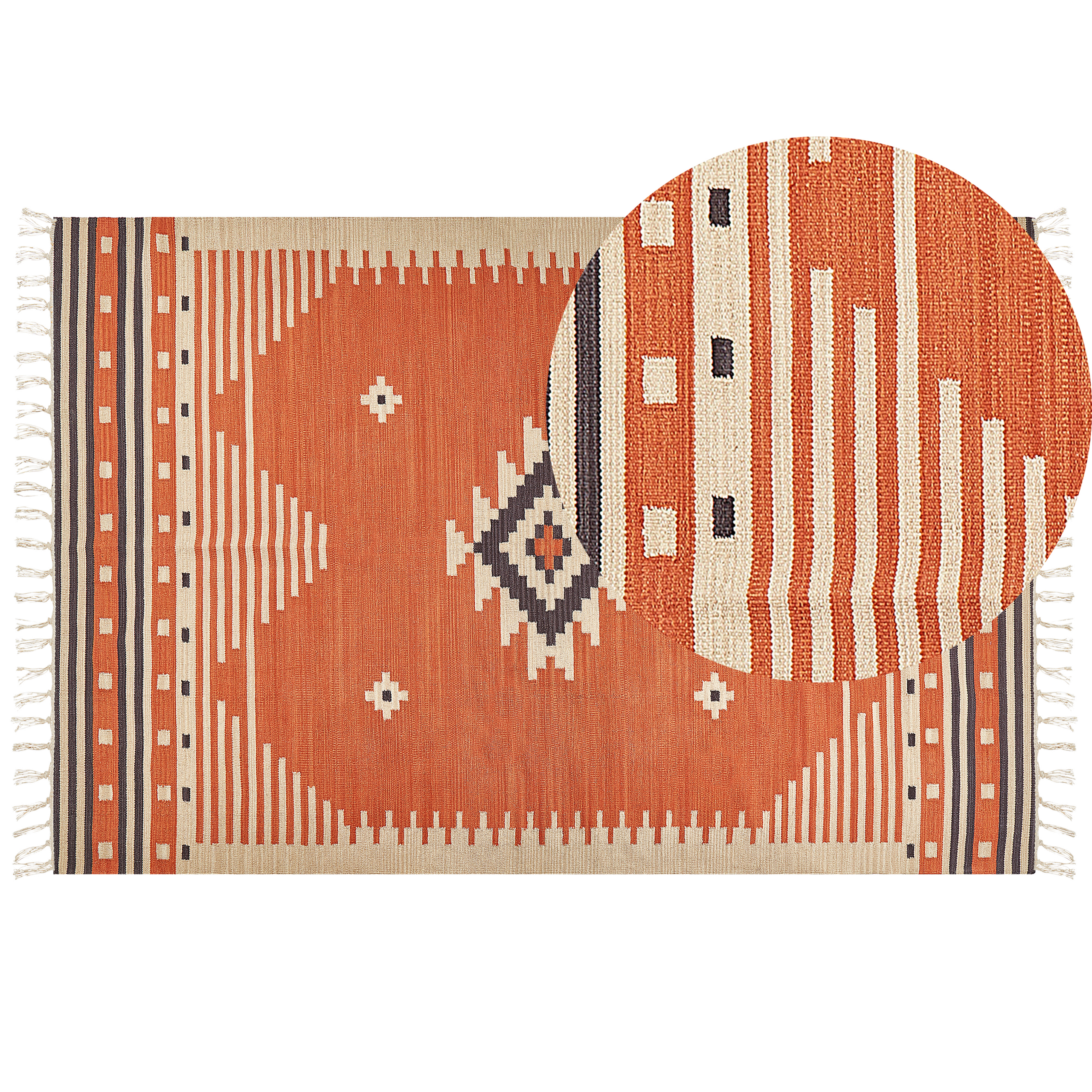 Vloerkleed kelim oranje 200 x 300 cm GAVAR