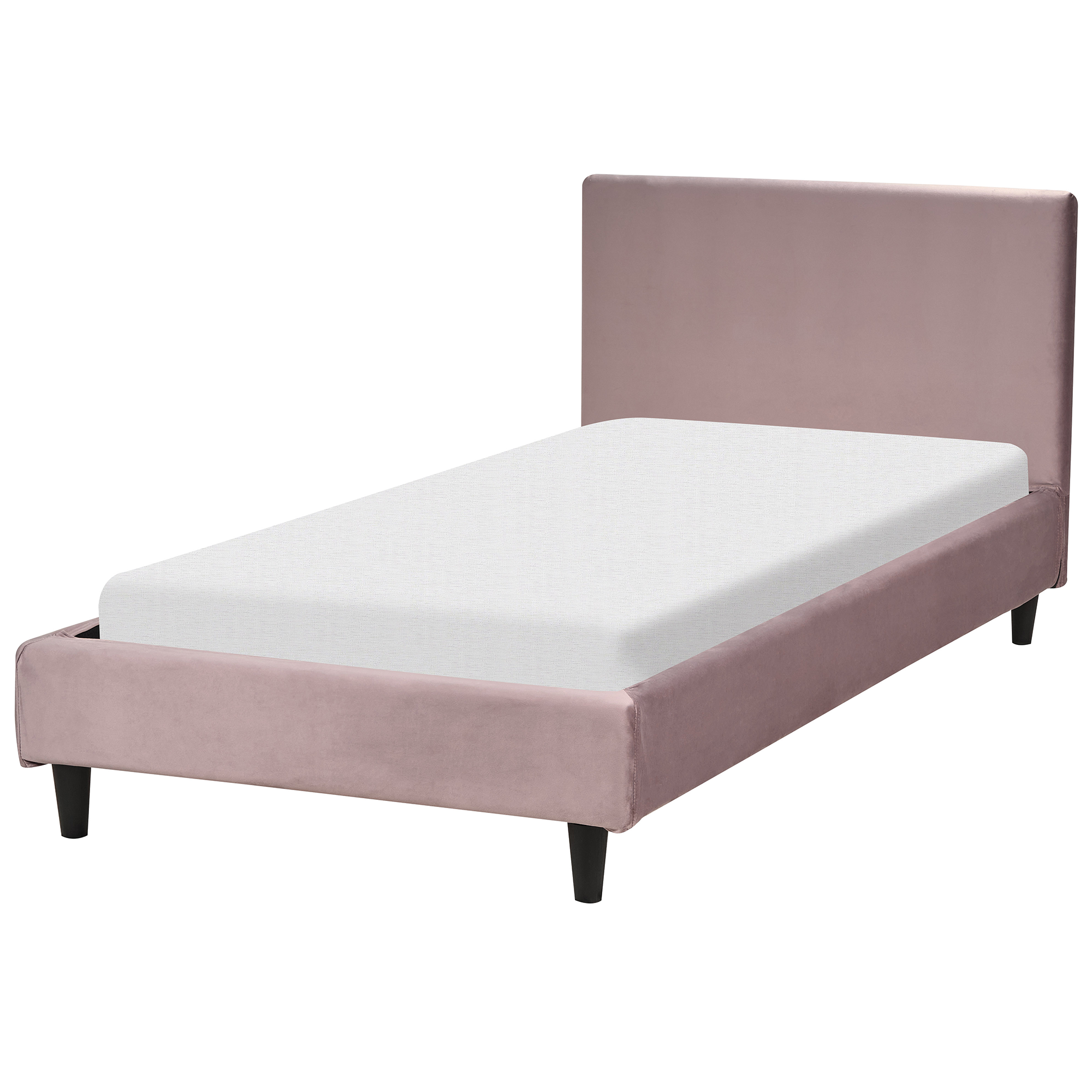 Bed fluweel lichtroze 90 x 200 cm FITOU