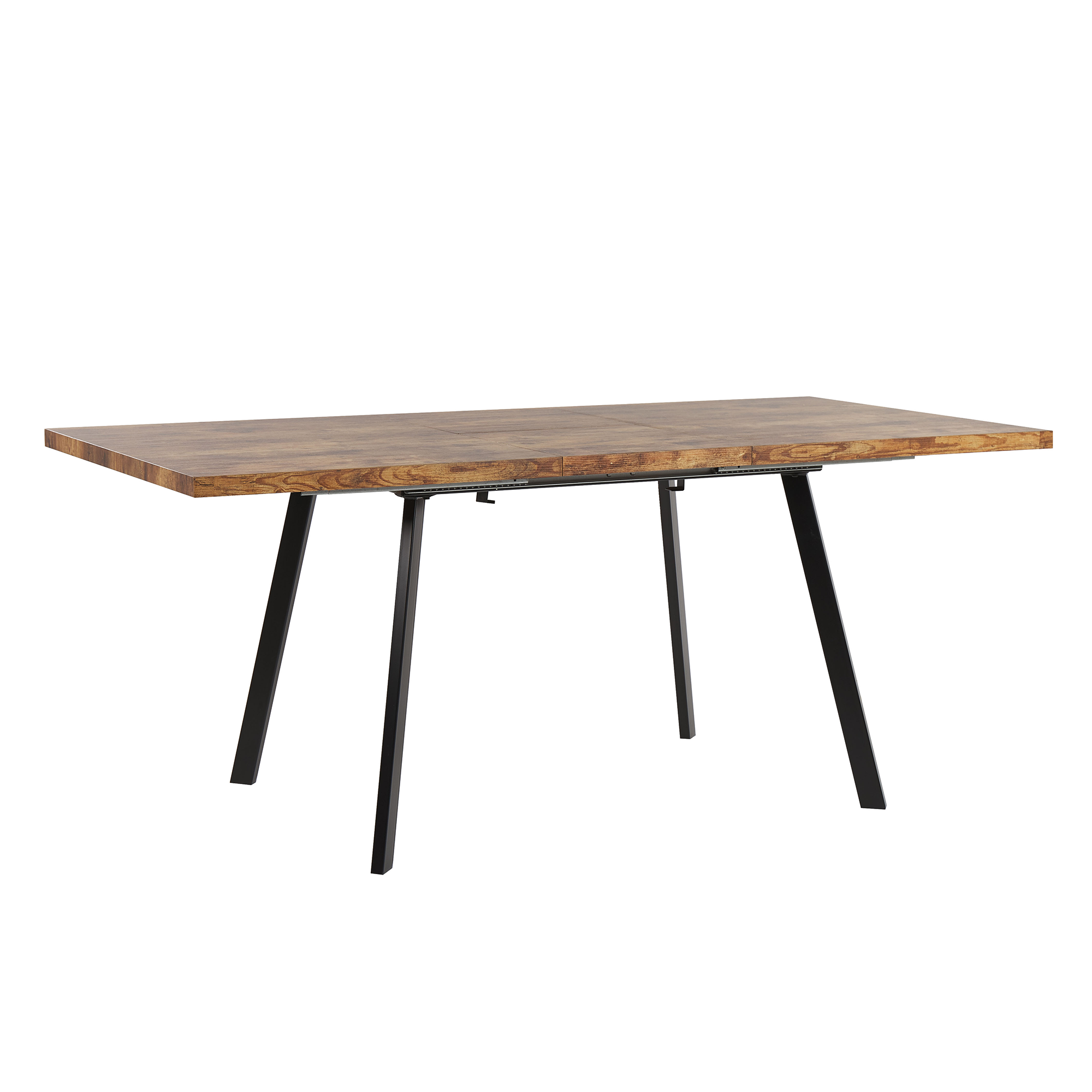 Beliani - Mesa de jantar extensível em castanho claro e preto 140/180 x 90 cm HARLOW