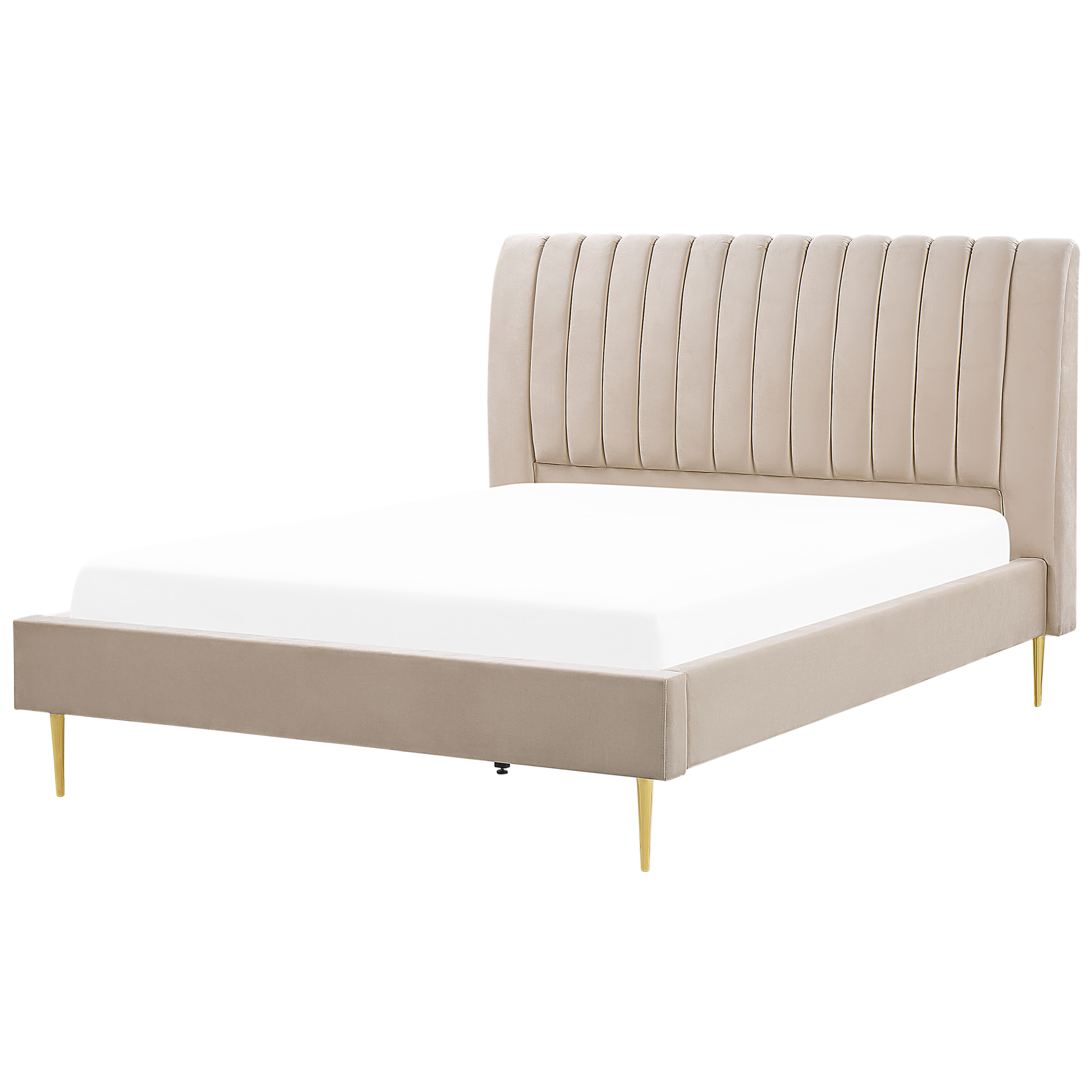 Bed fluweel beige 180 x 200 cm MARVILLE