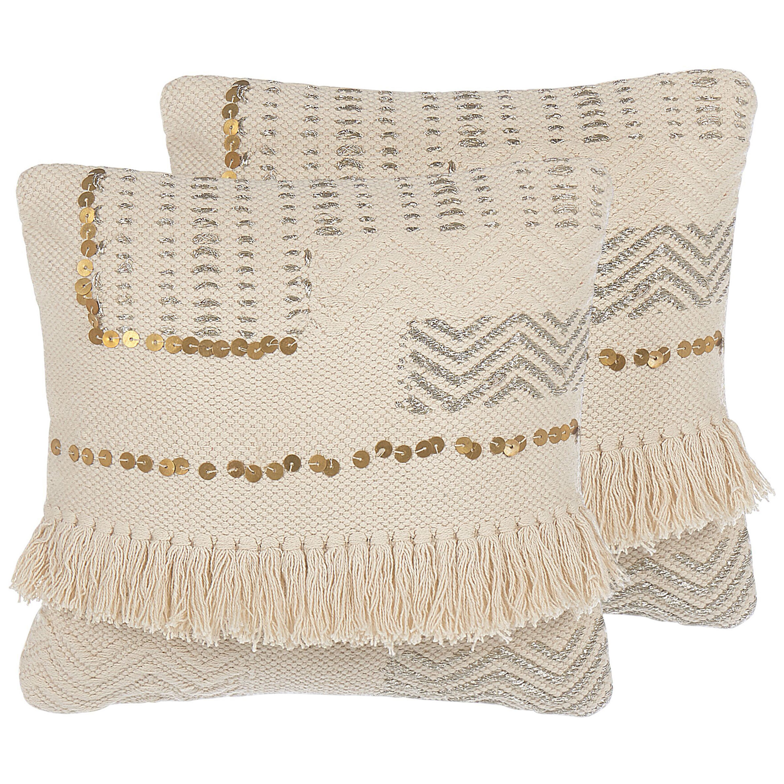 Set van 2 kussens Katoen Beige VAYALI 45 x 45 cm