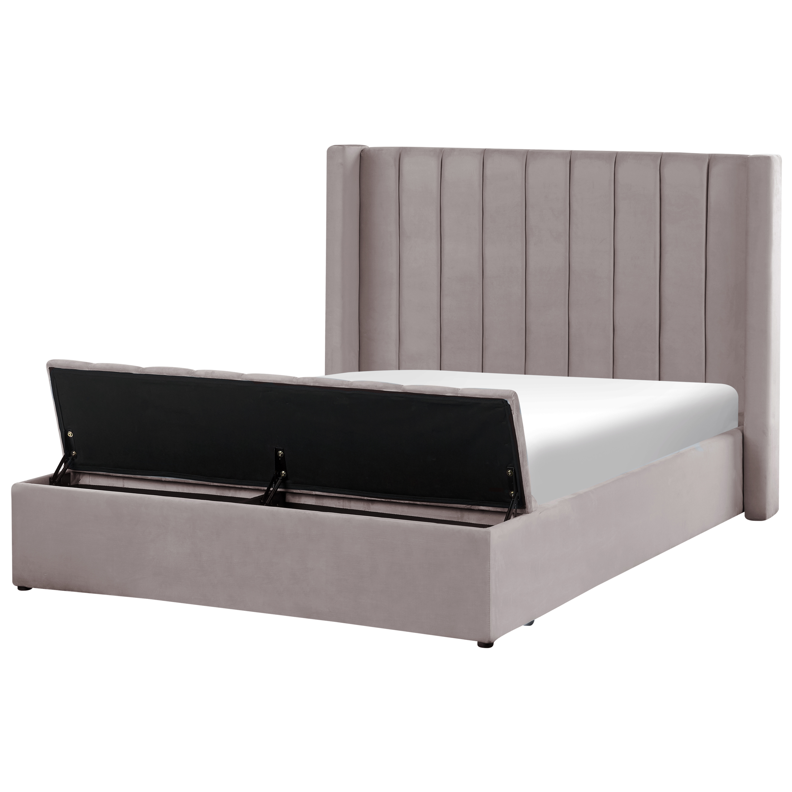 Bed met opbergruimte fluweel grijs 160 x 200 cm NOYERS