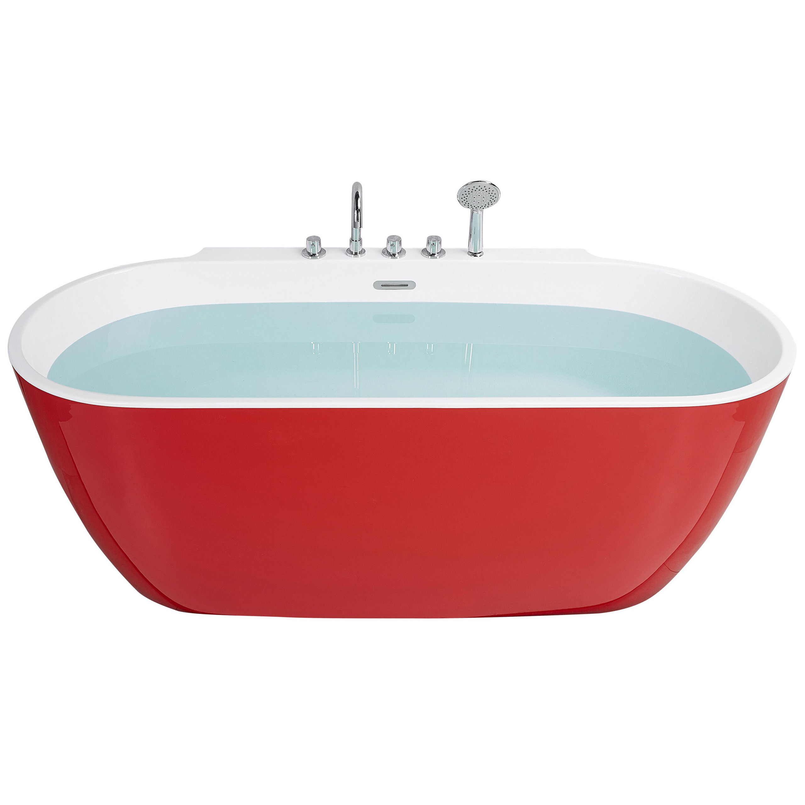 Badkuip vrijstaand met armatuur rood 170 x 80 cm ROTSO