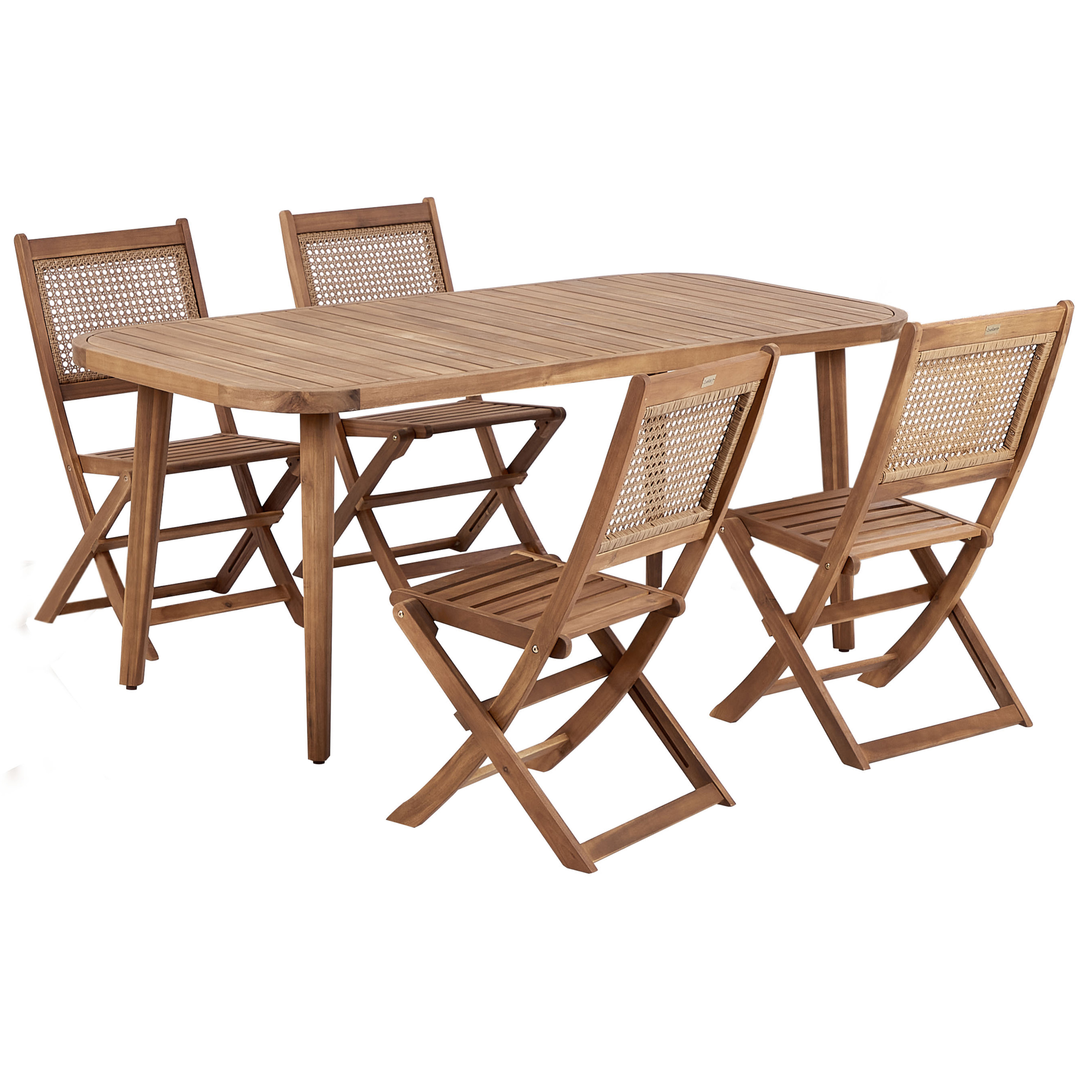 Tuintafelset Massief hout Lichte houtkleur PARAGGI