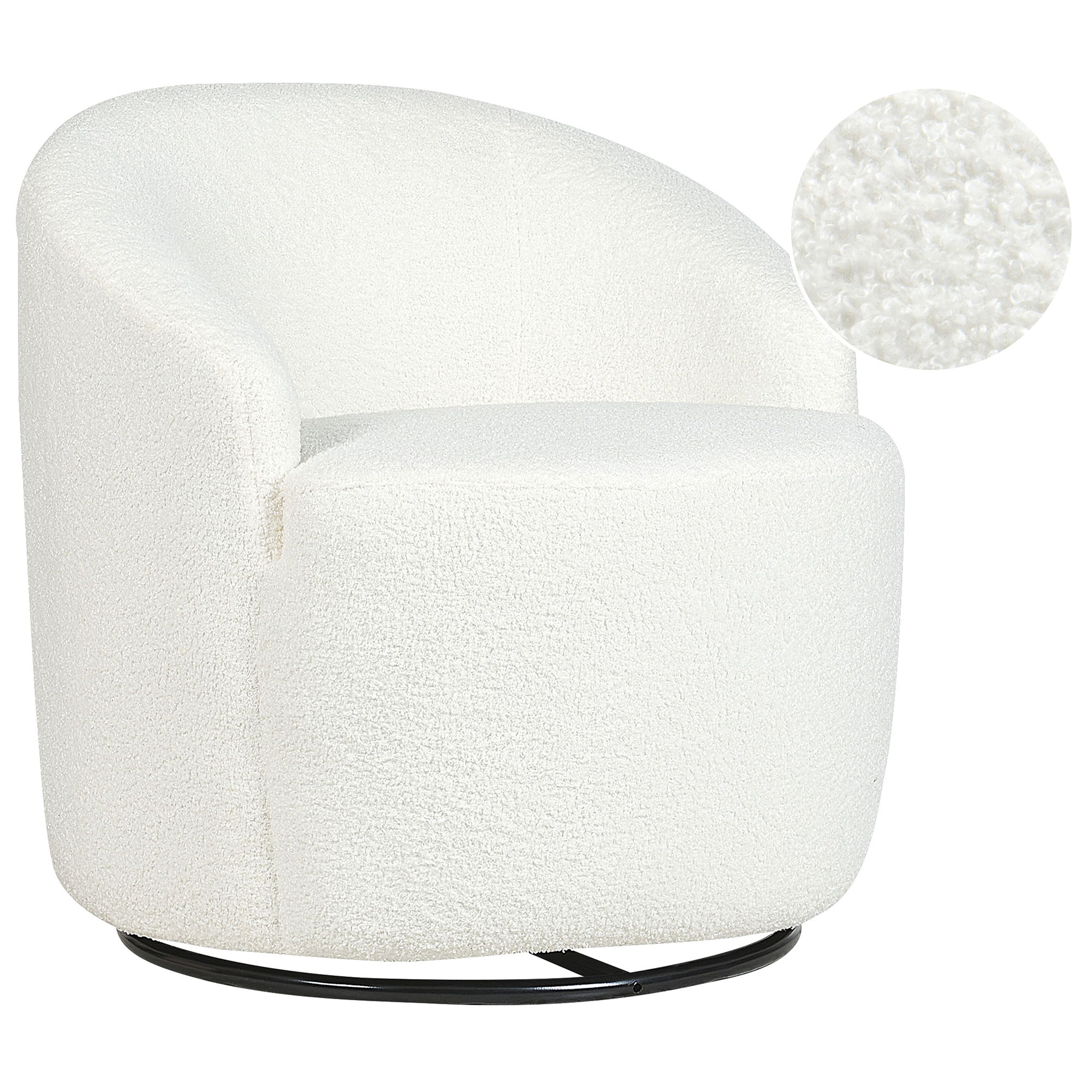 Fauteuil Bouclé Crème DAVIK