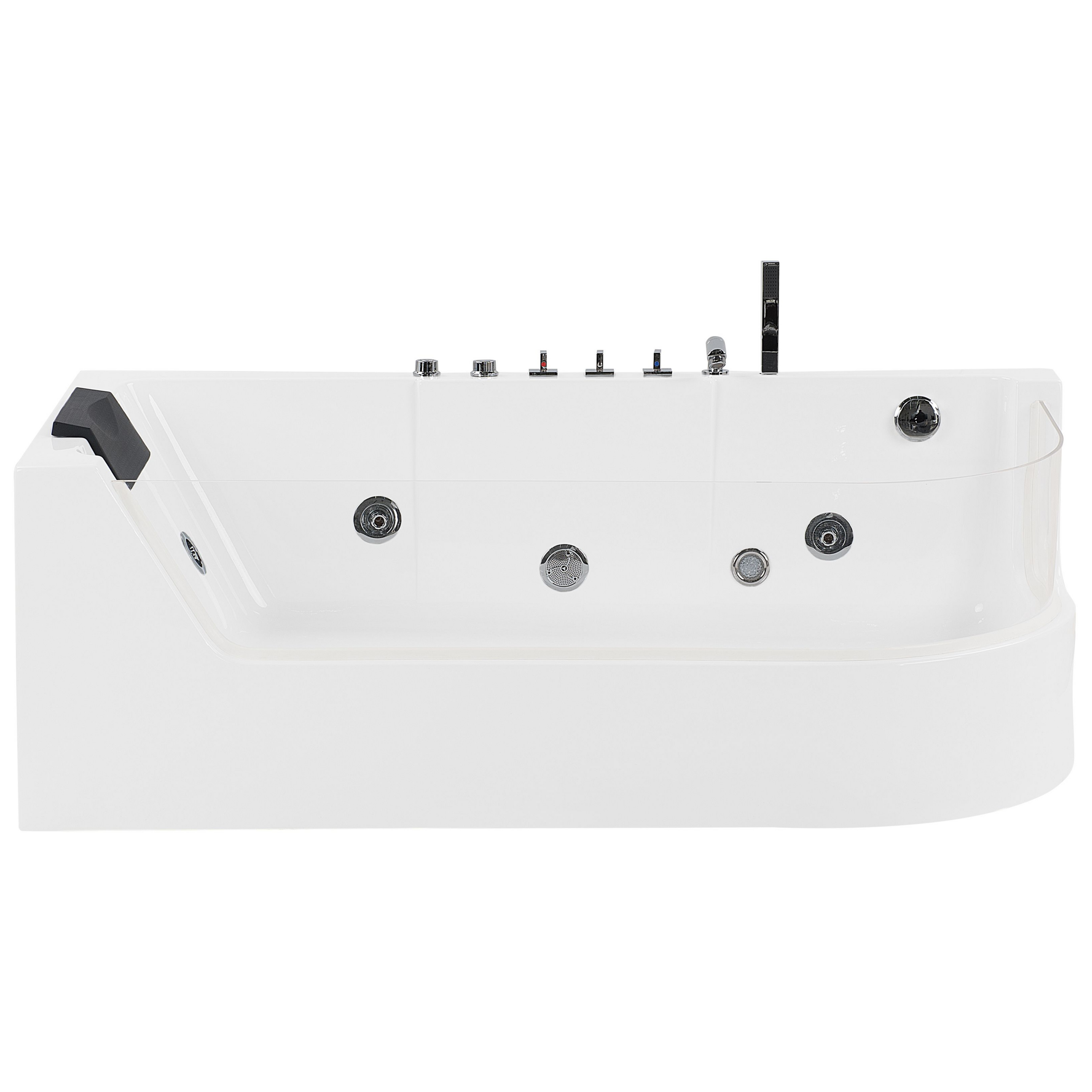 Hoekbad whirlpool LED wit 170 x 80 cm ACUARIO