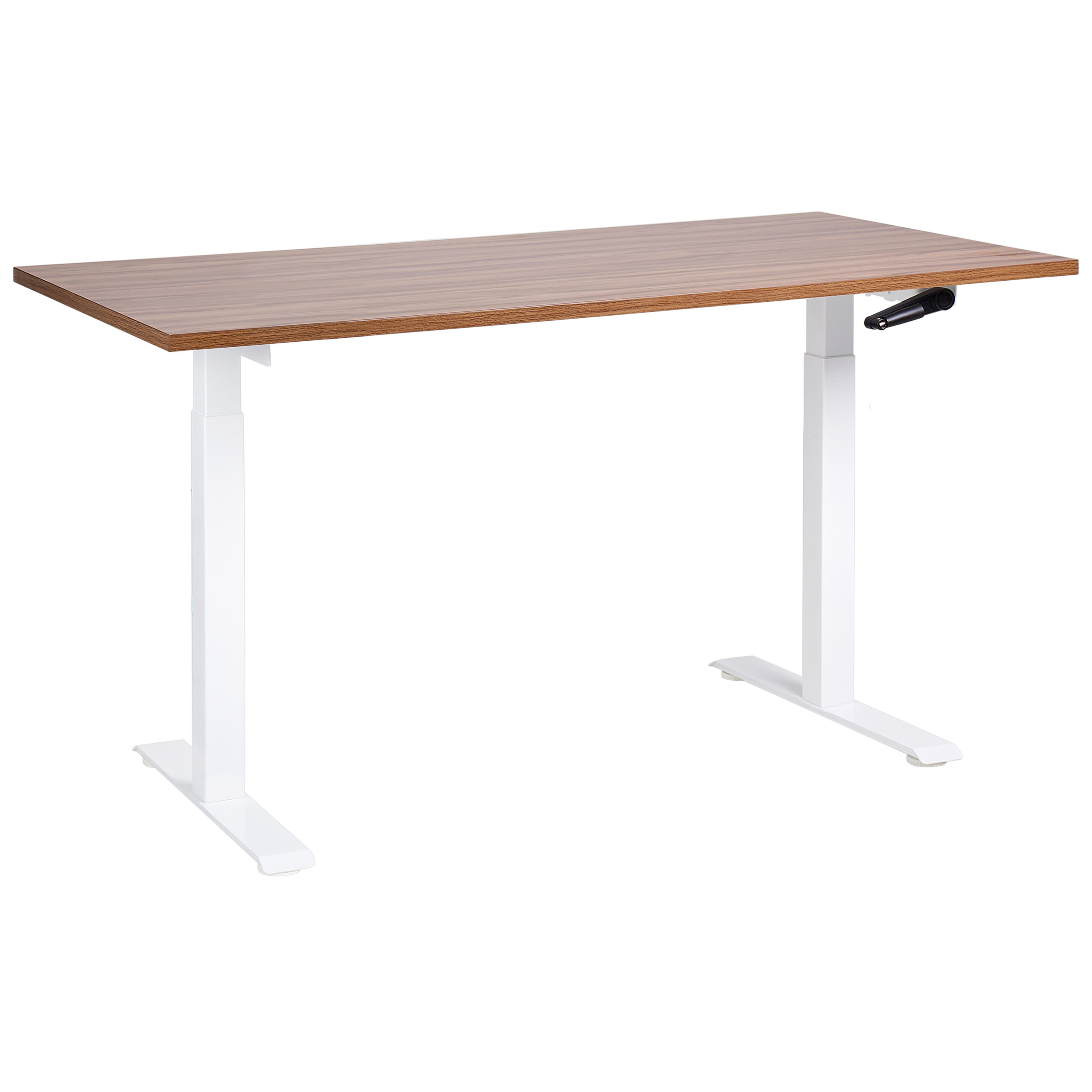 Verstelbaar bureau Handmatig 160 x 72 cm Donkere houtkleur DESTINES Diverse Formaten
