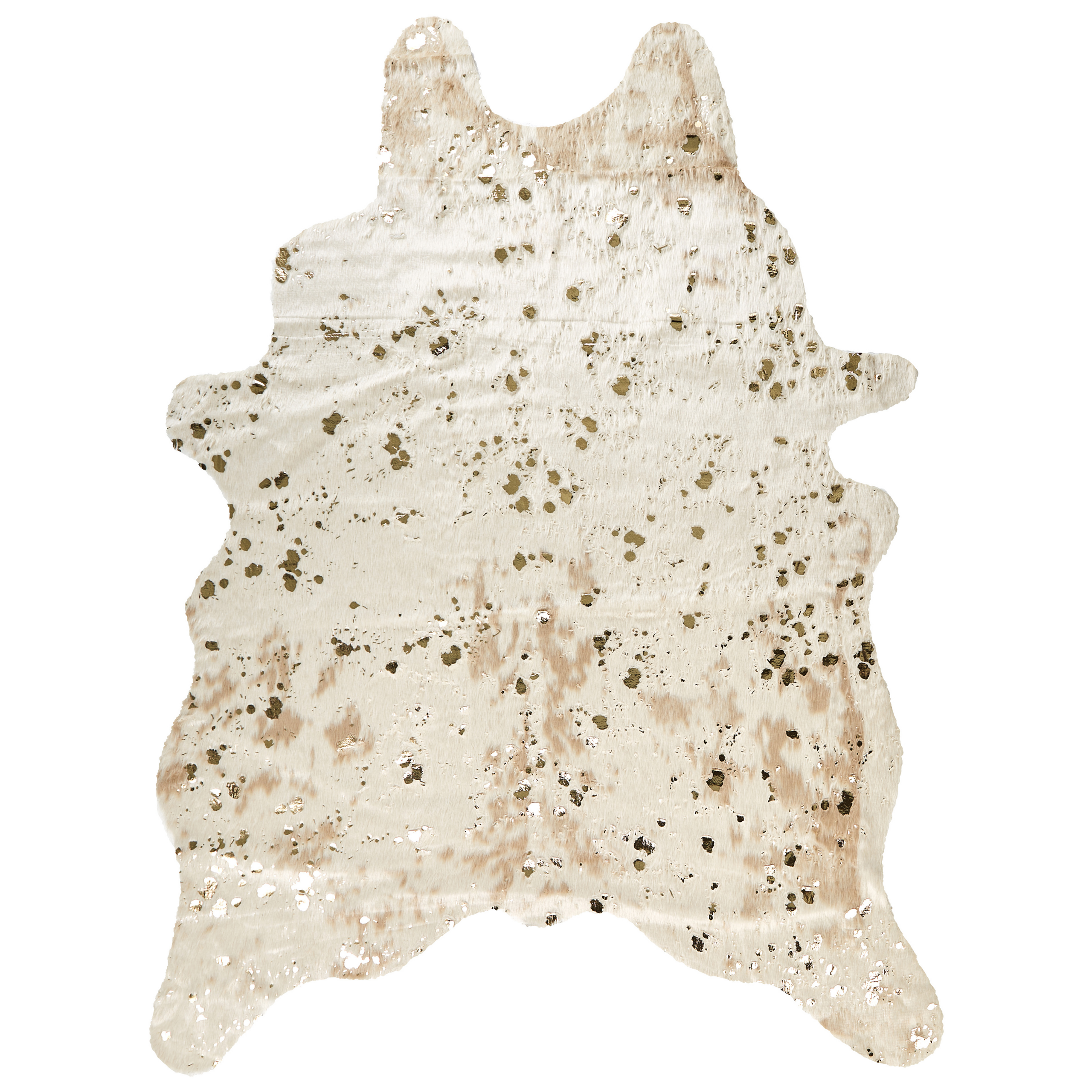 Vloerkleed imitatieleer beige met goud 150 x 200 cm BOGONG