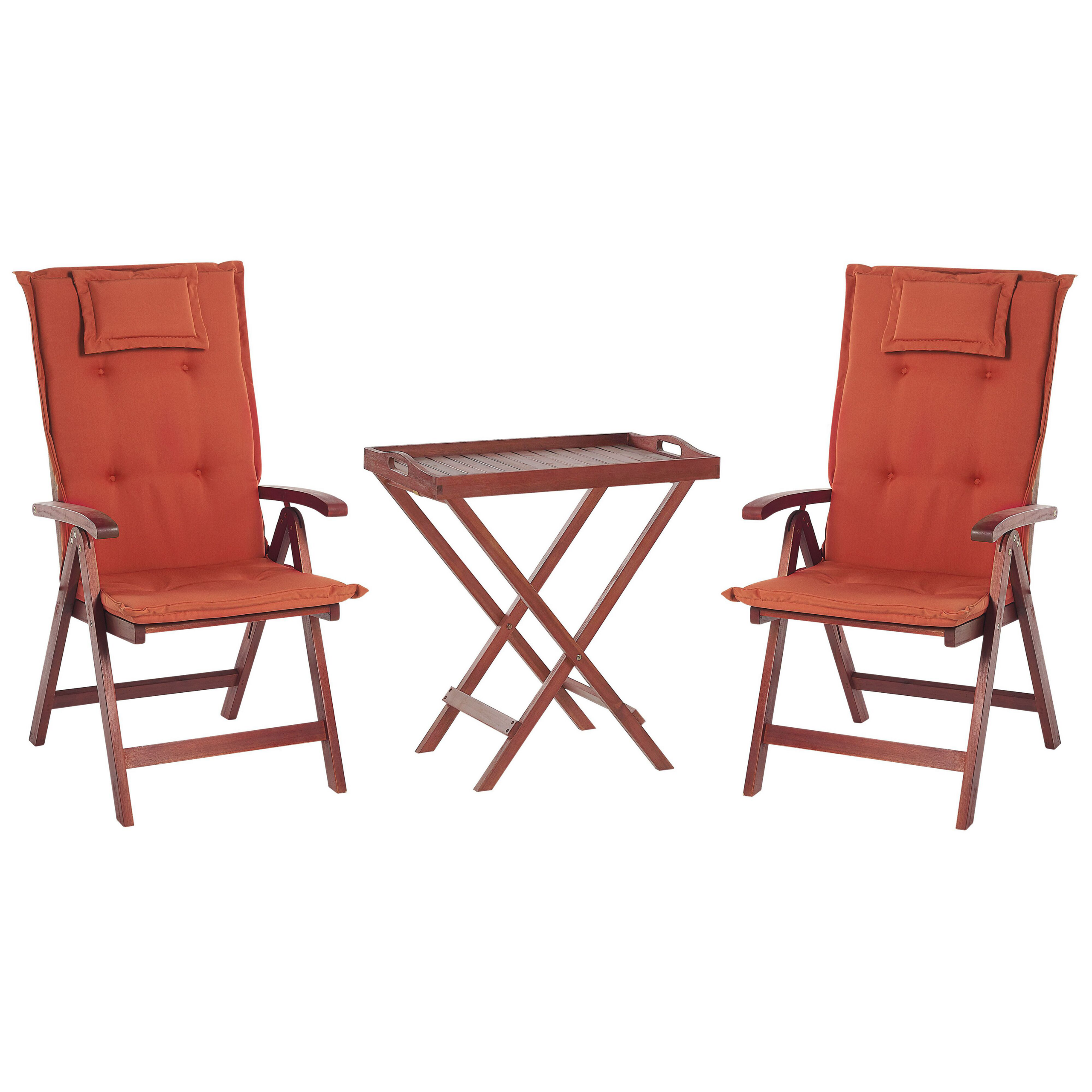 Bistroset met kussen Hout Donkerrood TOSCANA