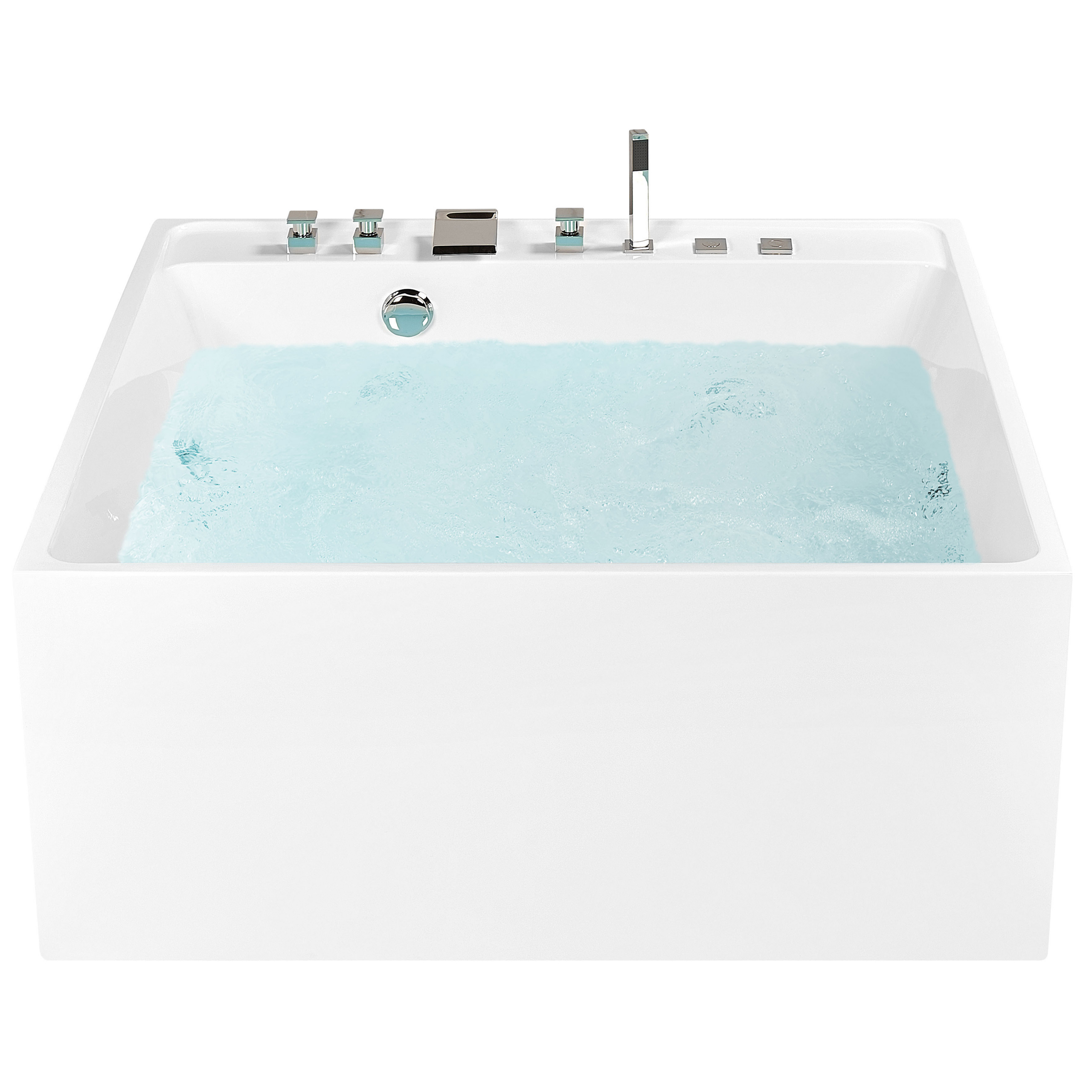 Badkuip vrijstaand whirlpool wit 130 x 130 cm TAHUA