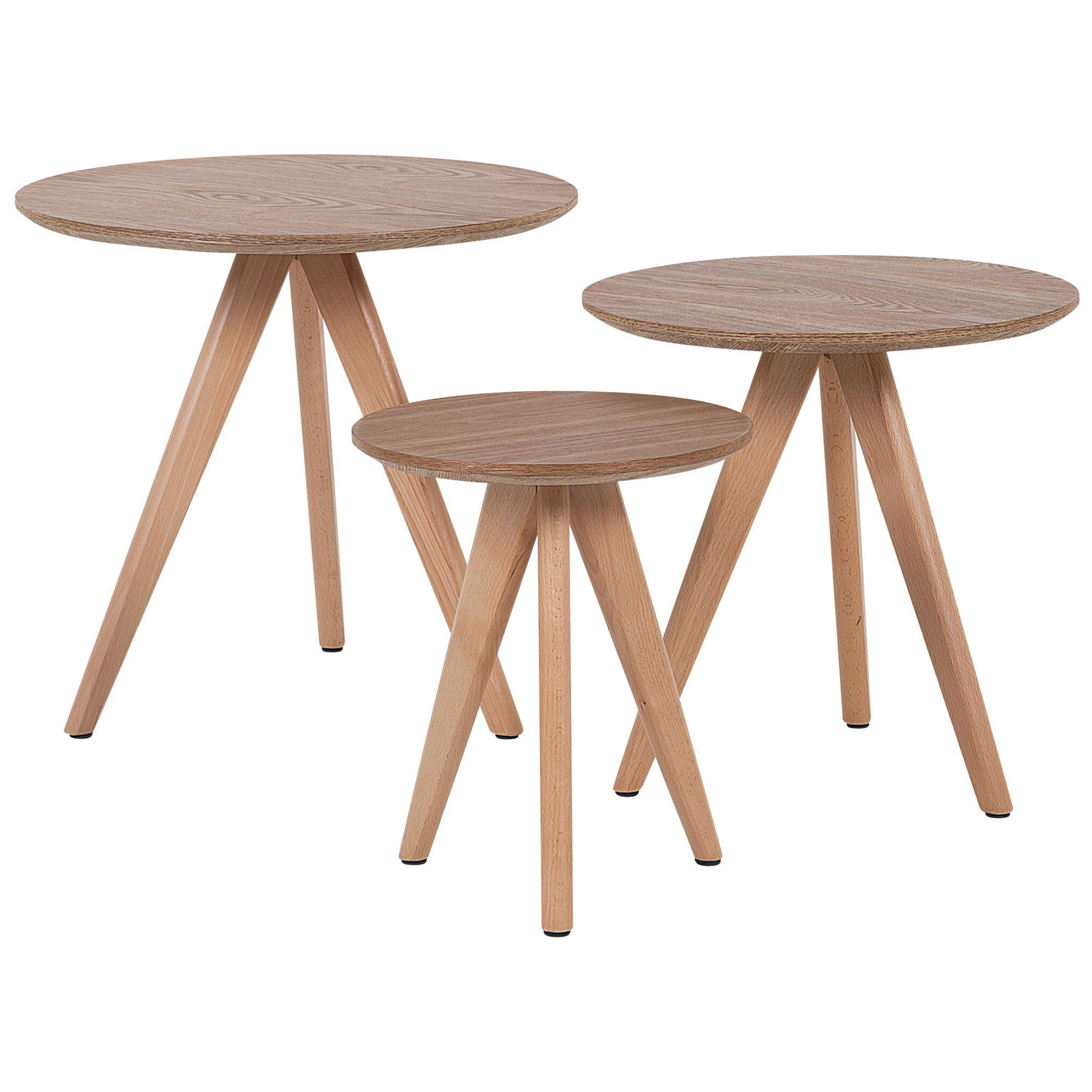 Salontafel set van 3 lichtbruin VEGAS