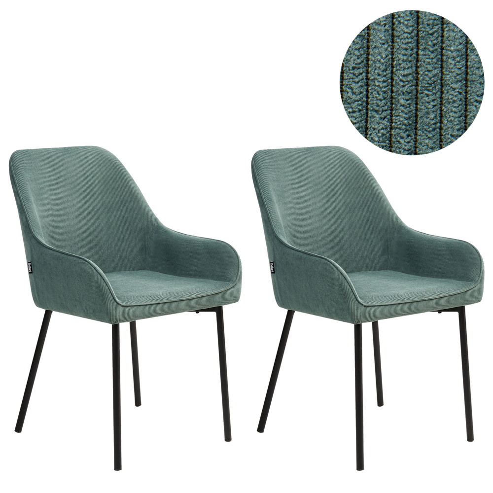 Set di 2 Sedie da Pranzo con Rivestimento in corda Verde chiaro glamour retrò