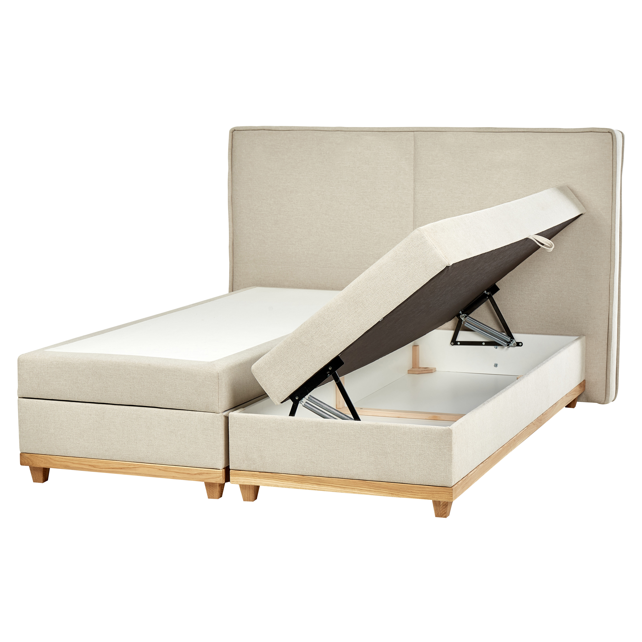 Boxspring stof beige 160 x 200 cm DYNASTY