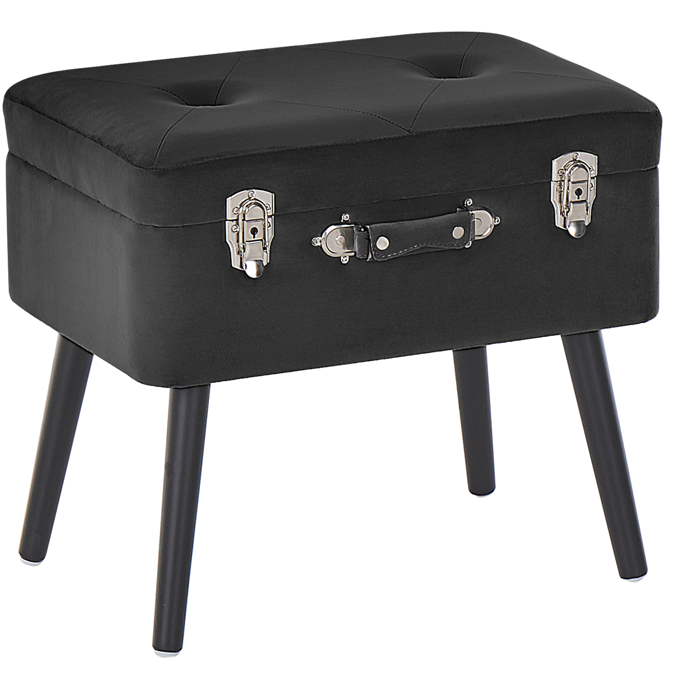 Hocker fluweel zwart MALLARD