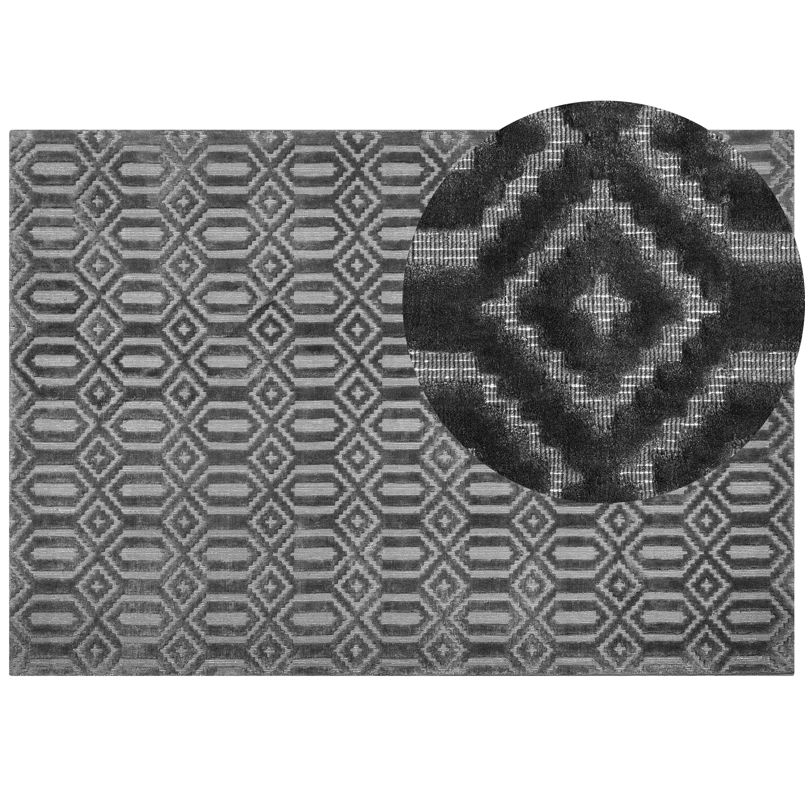 Vloerkleed viscose donkergrijs 160 x 230 cm ADATEPE
