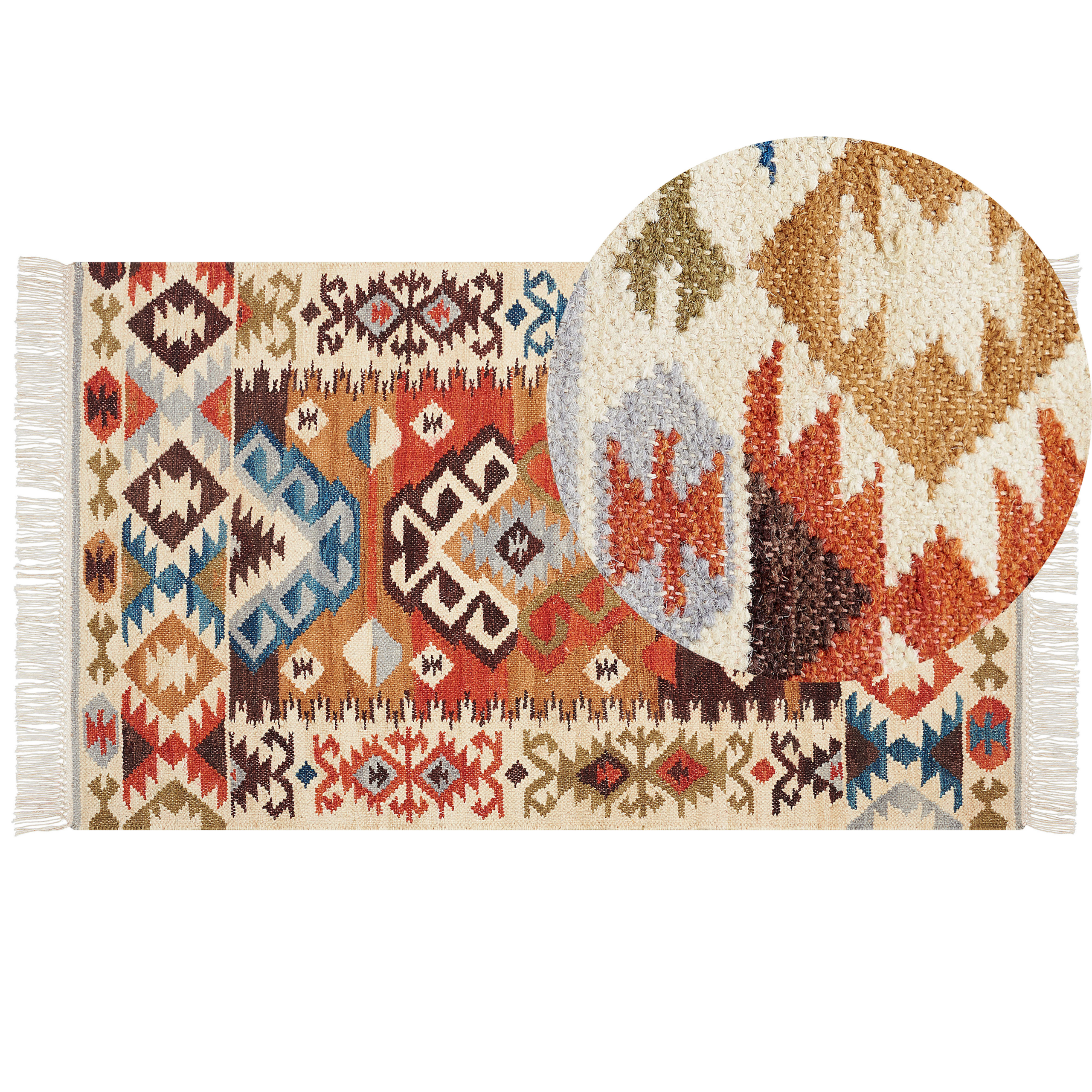 Vloerkleed kelim meerkleurig 80 x 150 cm VOSKETAP
