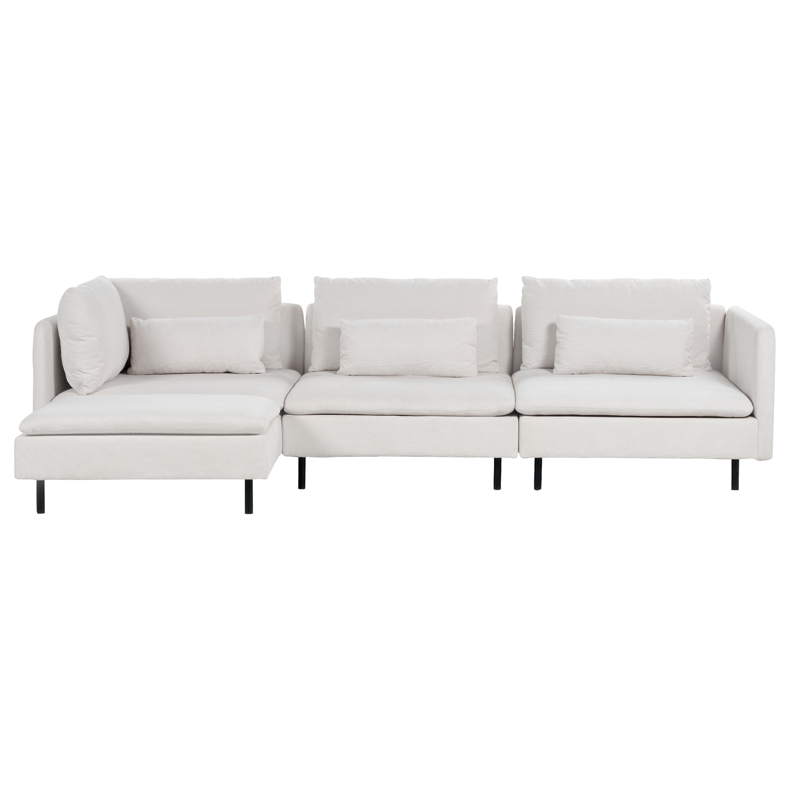 Hoekbank modulair corduroy beige rechtszijdig EGERIS