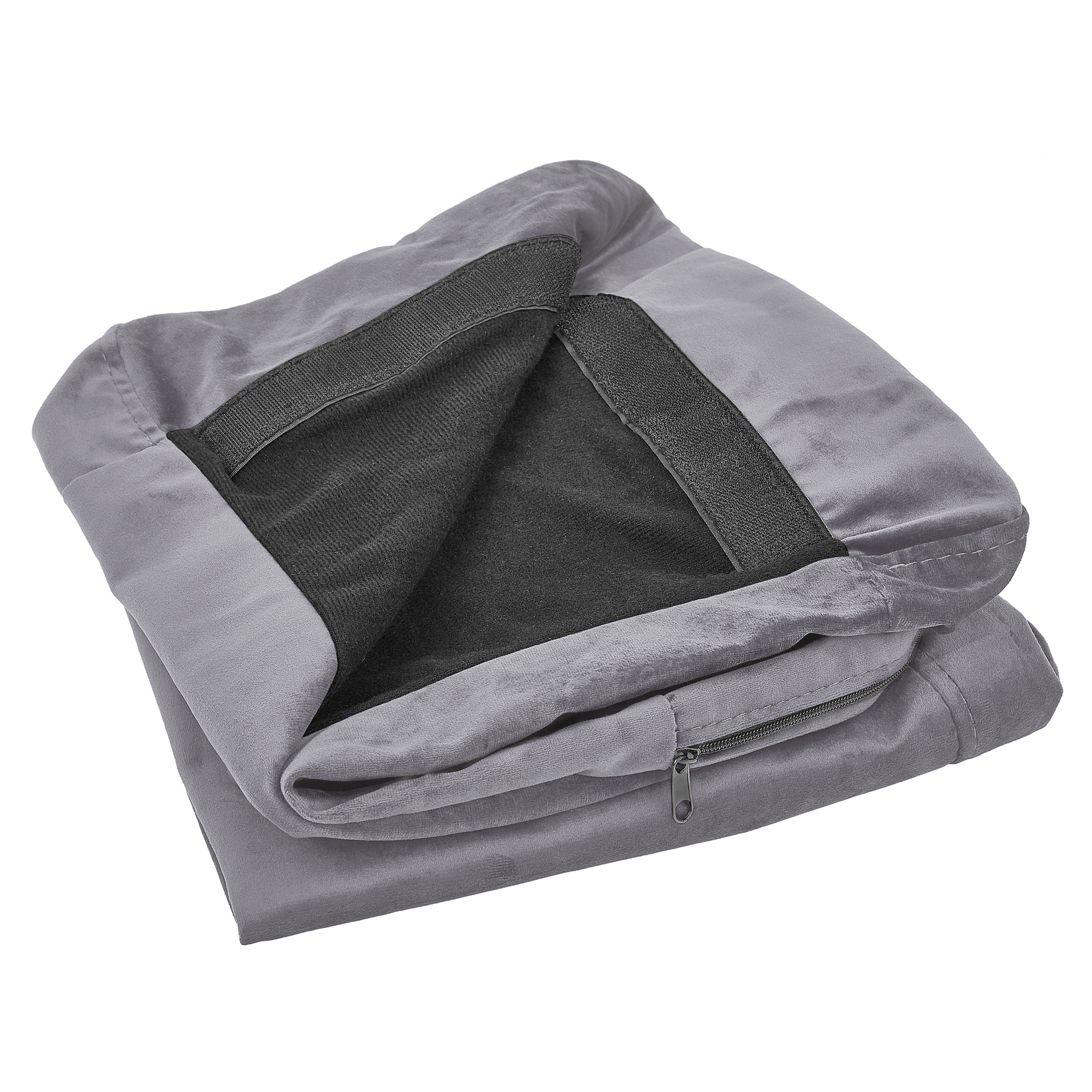 Hoes voor fauteuil fluweel grijs BERNES