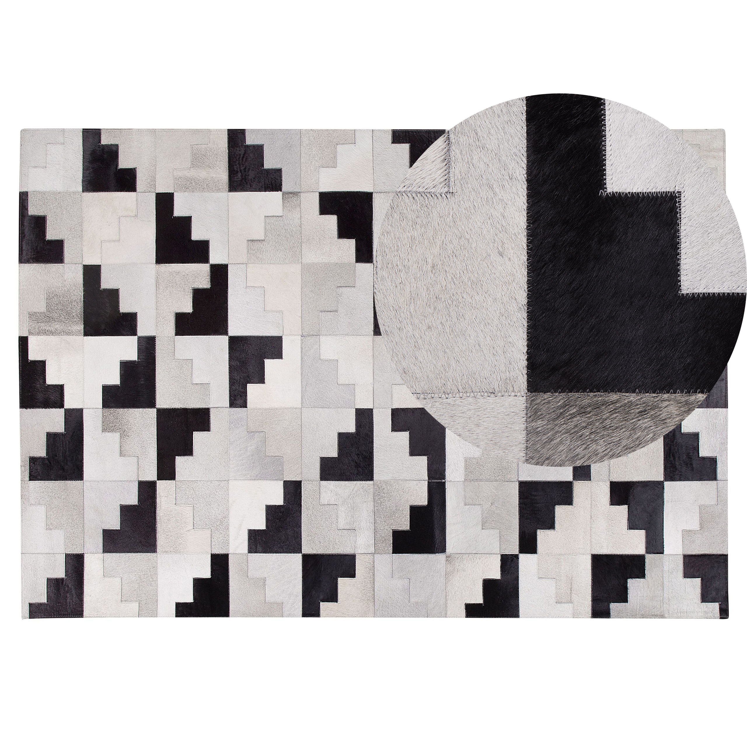 Vloerkleed patchwork zwart/grijs 140 x 200 cm EFIRLI