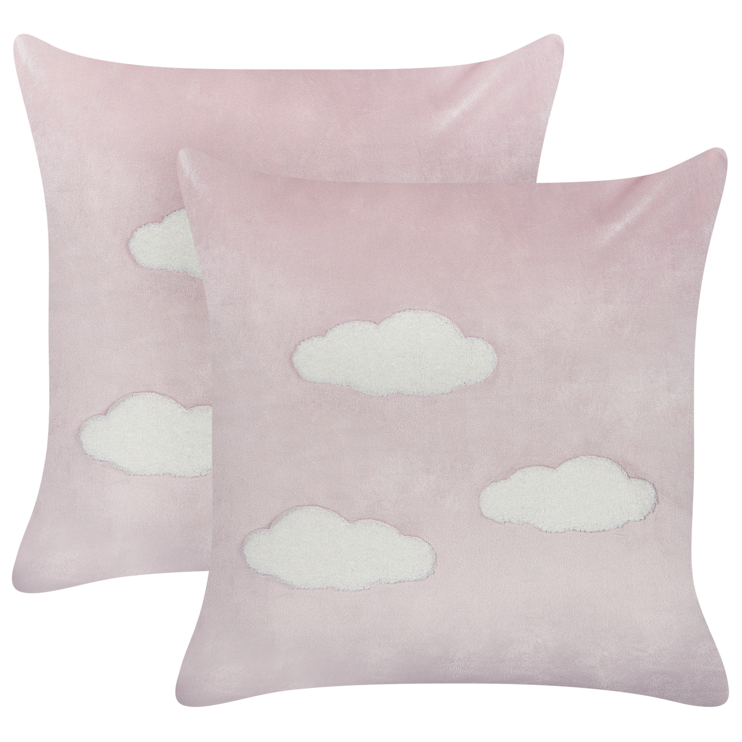 Set van 2 kussens Borduurwerk Fluweel Roze IPOMEA 45 x 45 cm