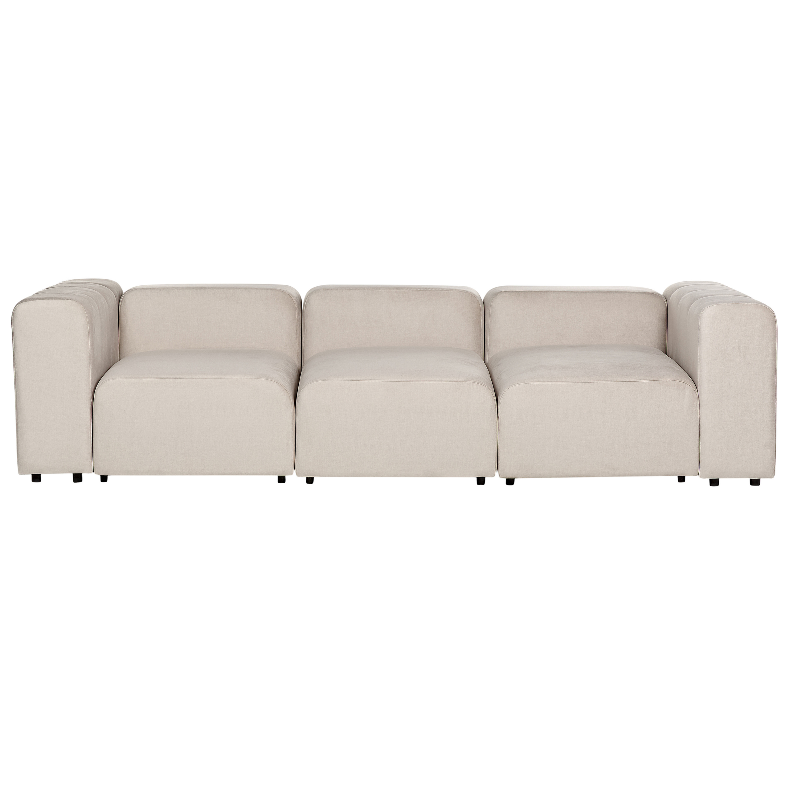 Modulaire driezitsbank fluweel beige FALSTERBO