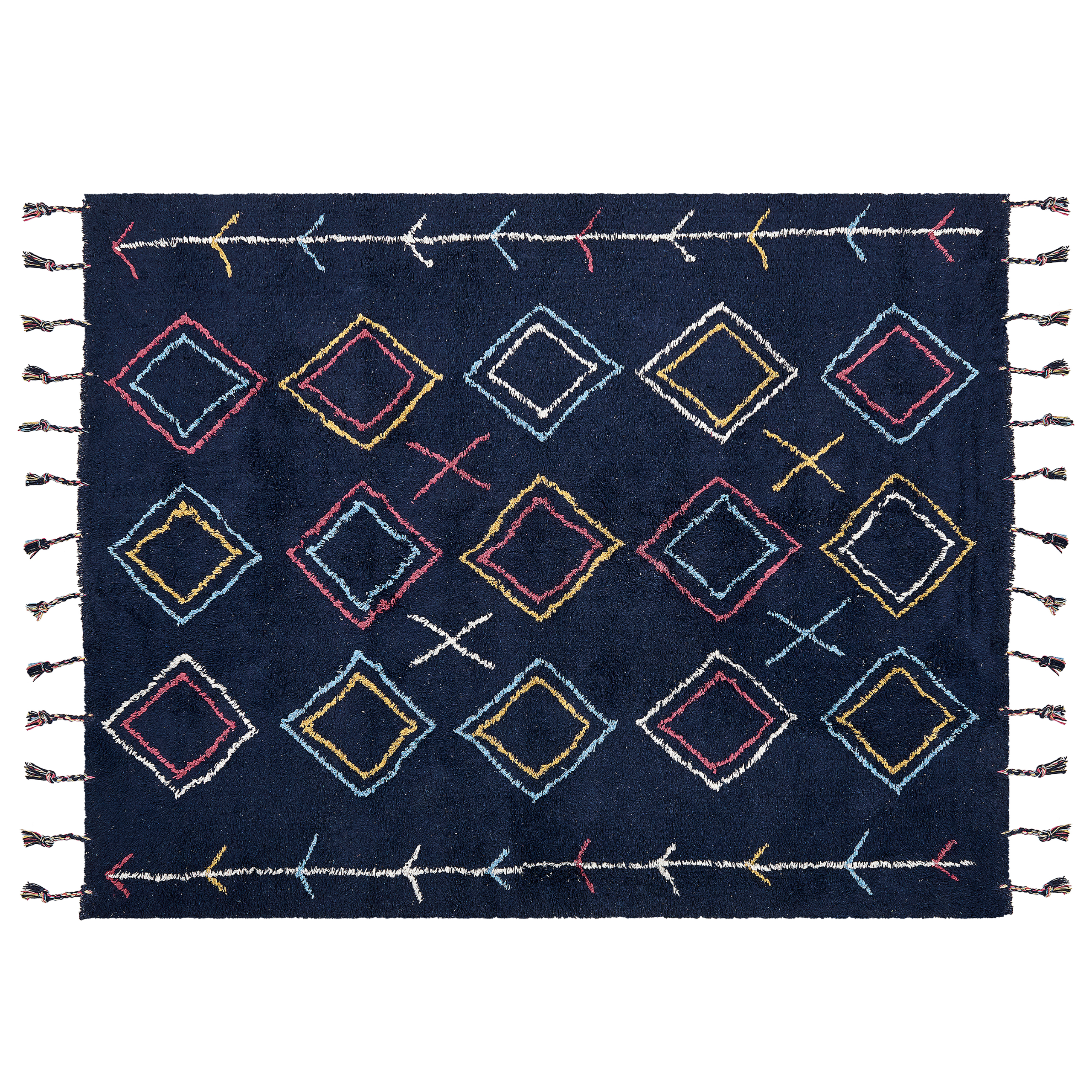 Vloerkleed katoen zwart 160 x 230 cm CORUM