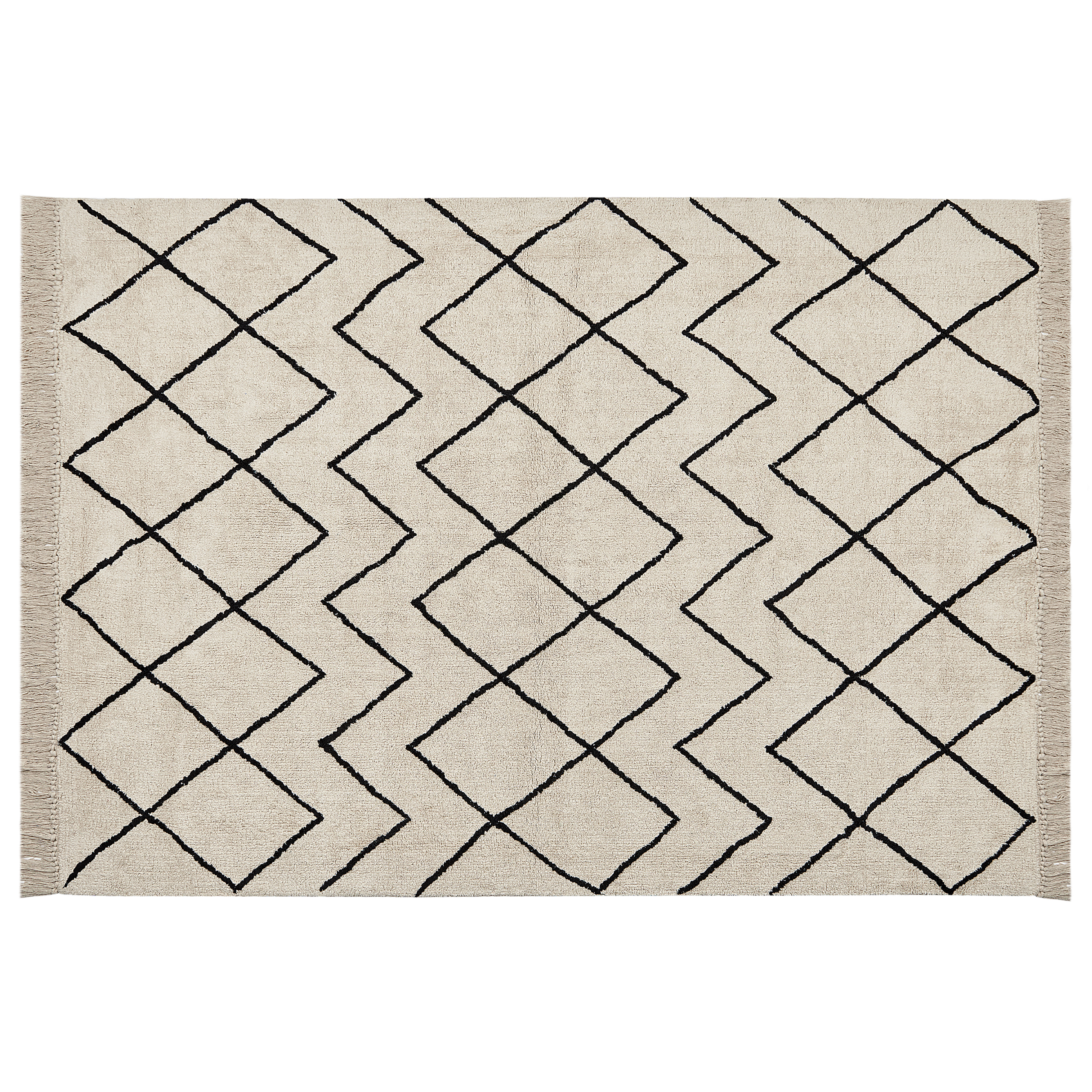 Vloerkleed katoen beige/zwart 160 x 230 cm ELDES