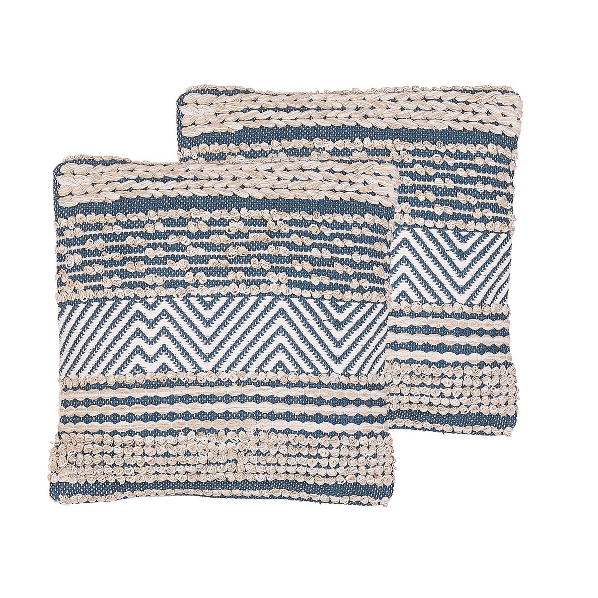 Set van 2 kussens Katoen Blauw DEWBERRY 45 x 45 cm