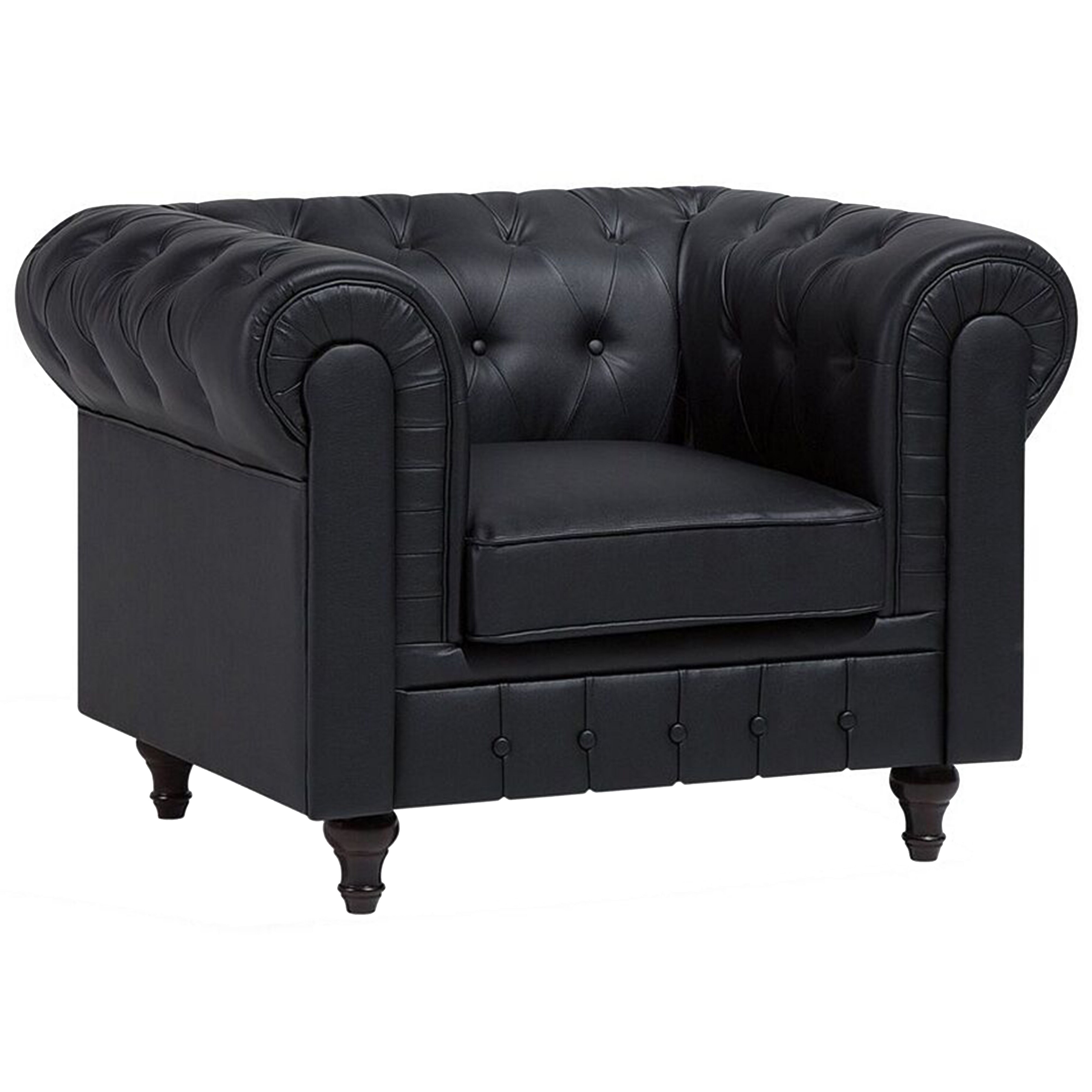 Fauteuil Kunstleer Zwart CHESTERFIELD