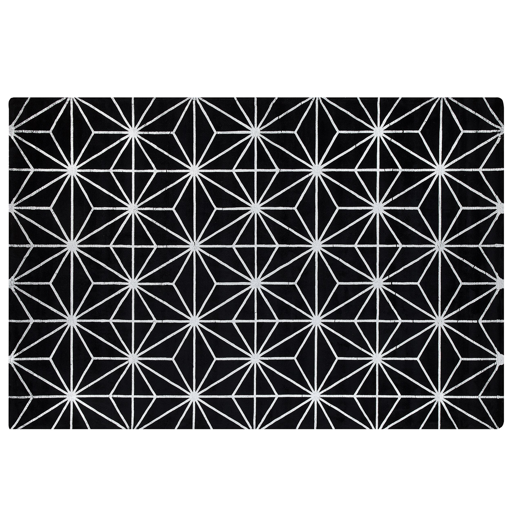 Vloerkleed viscose zwart/zilver 160 x 230 cm SIBEL