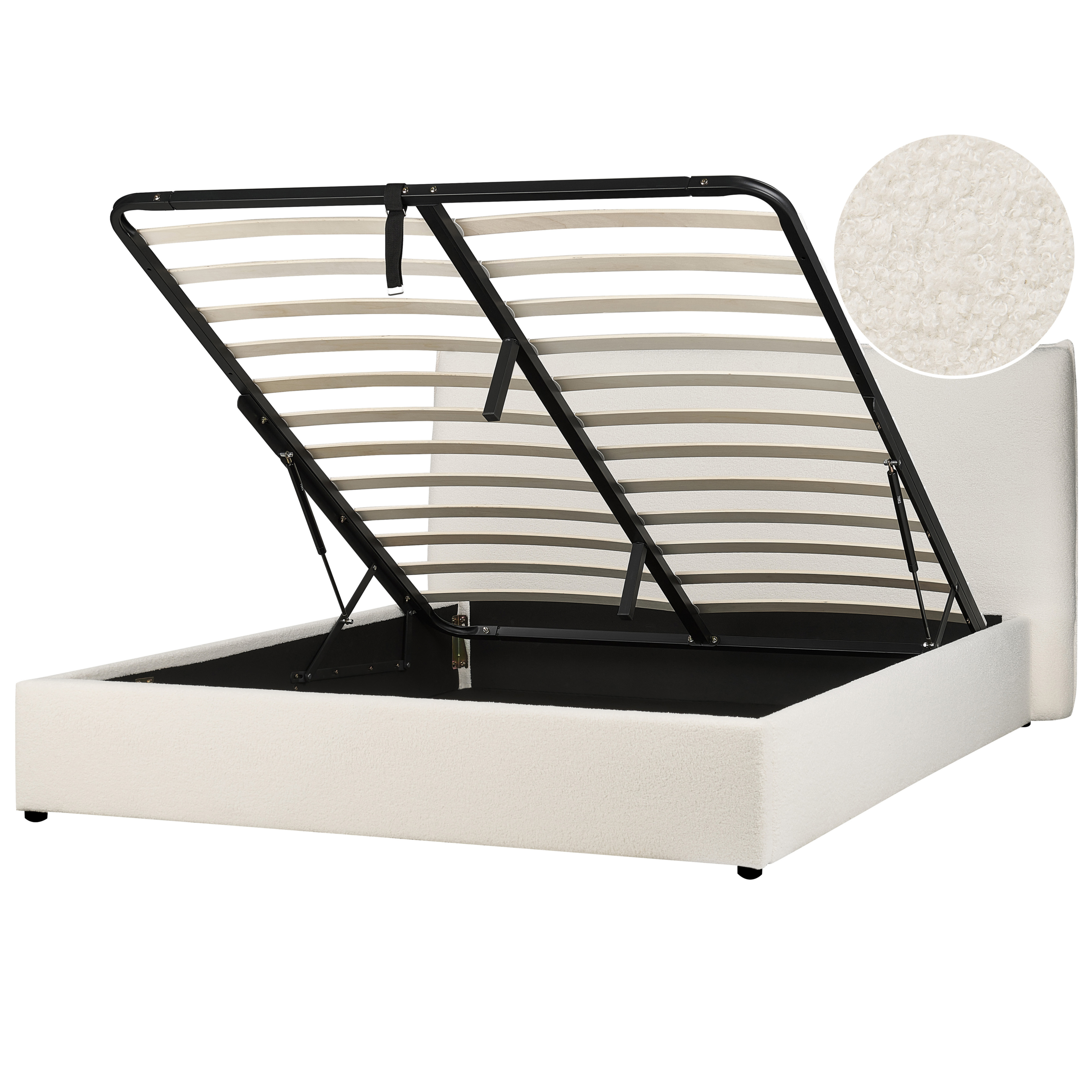 Bed boucle off-white 160 x 200 cm LAVAUR