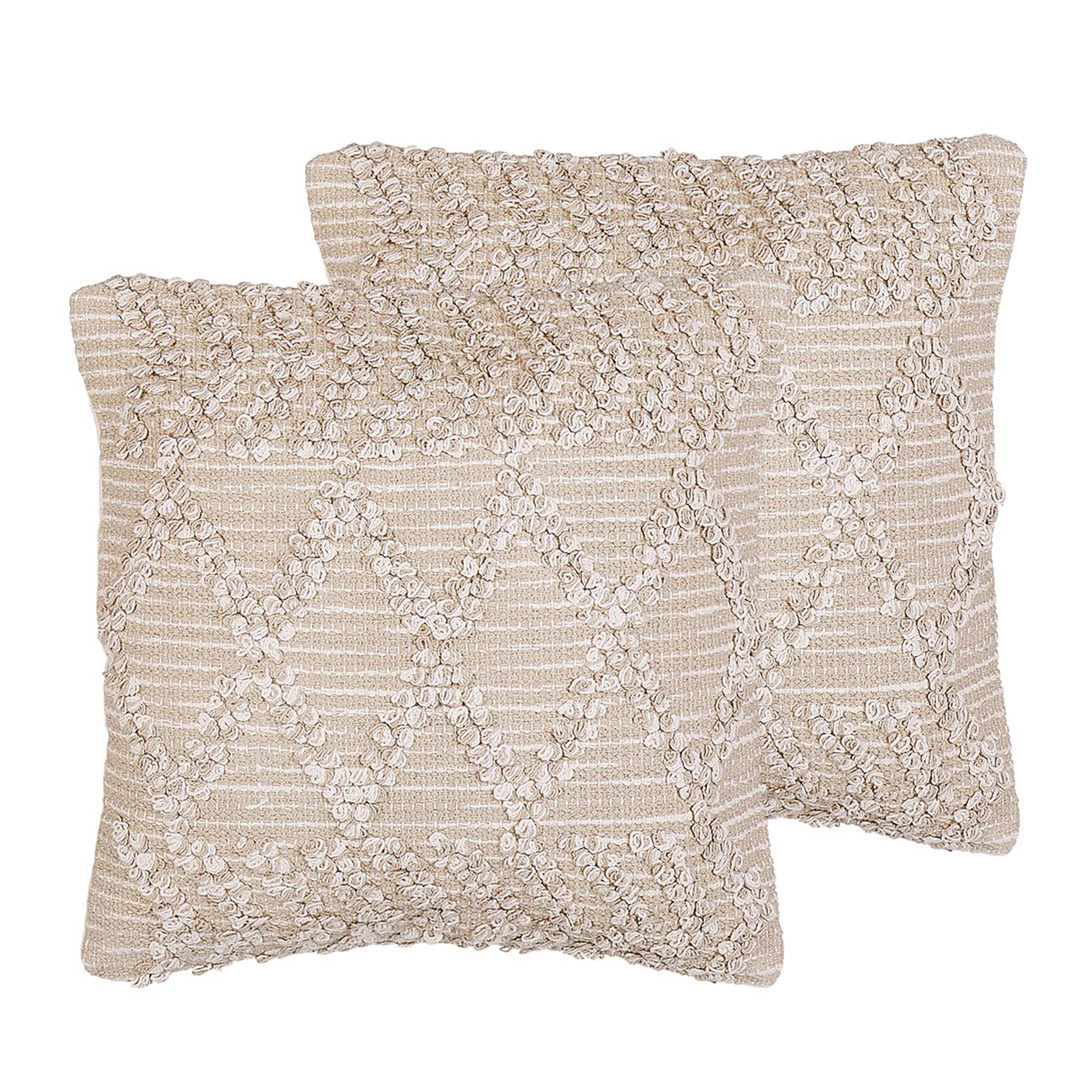 Set van 2 kussens Borduurwerk Katoen Beige CORYDALIS 45 x 45 cm