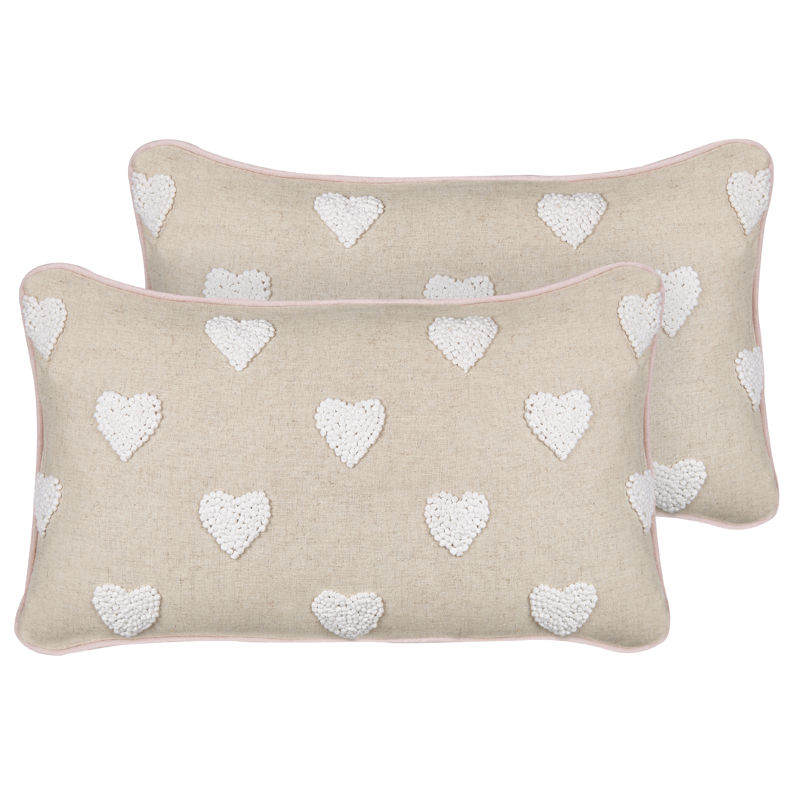 Set van 2 kussens Borduurwerk Katoen Beige GAZANIA 30 x 50 cm