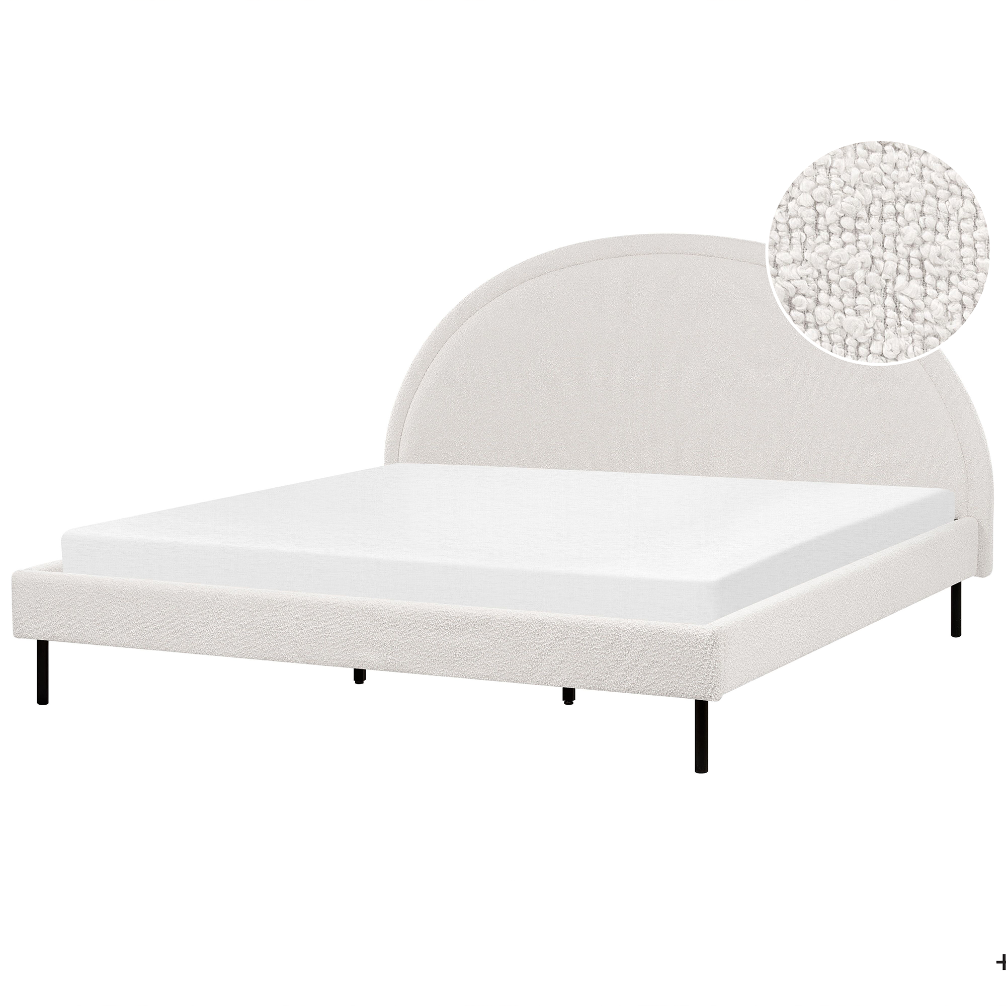 Bed bouclé wit 180 x 200 cm MARGUT