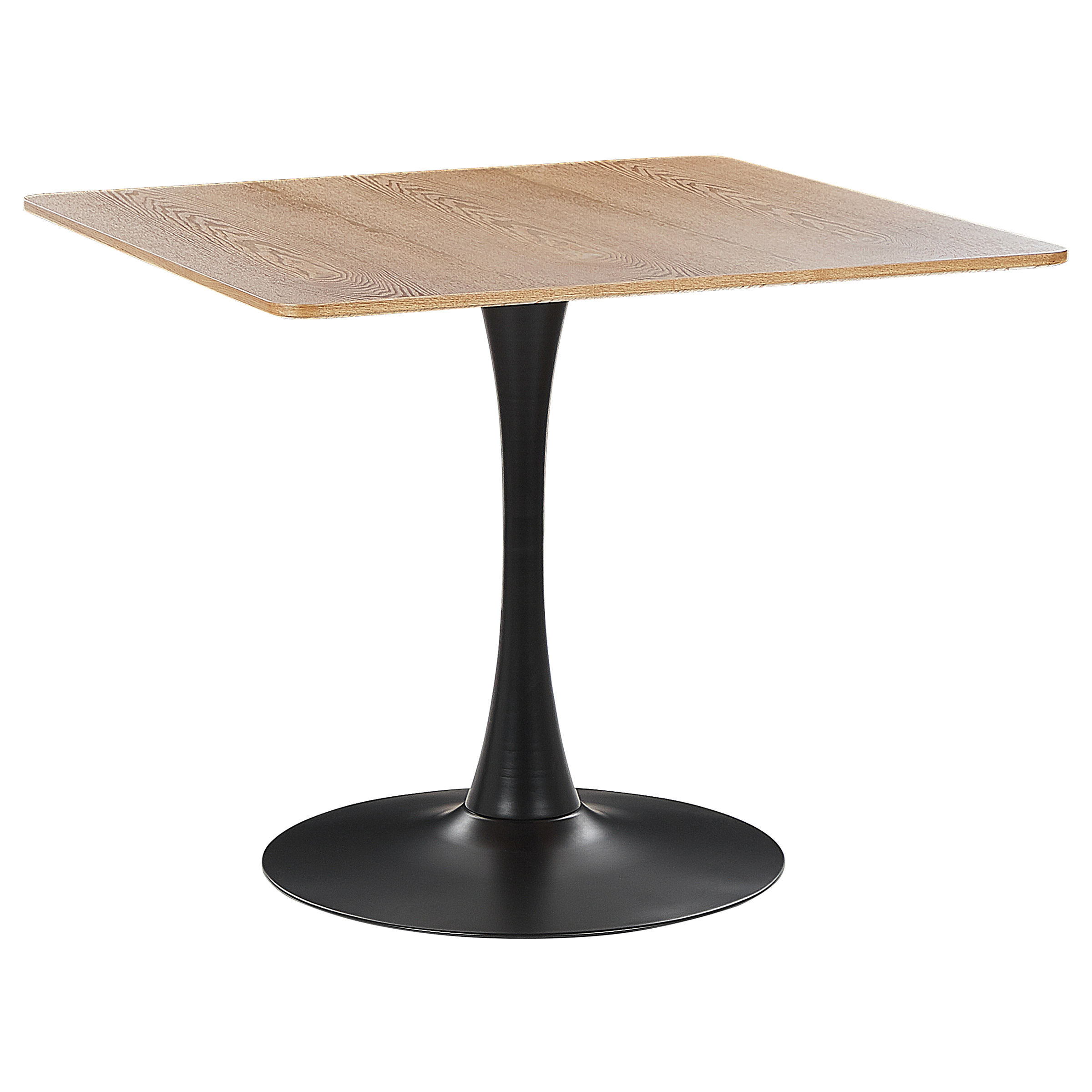 Eettafel MDF lichthout/zwart 90 x 90 cm BOCA